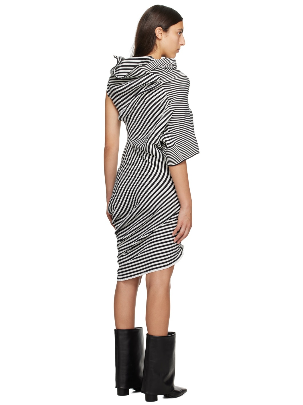 Black & White Counterpoint Minidress - 3