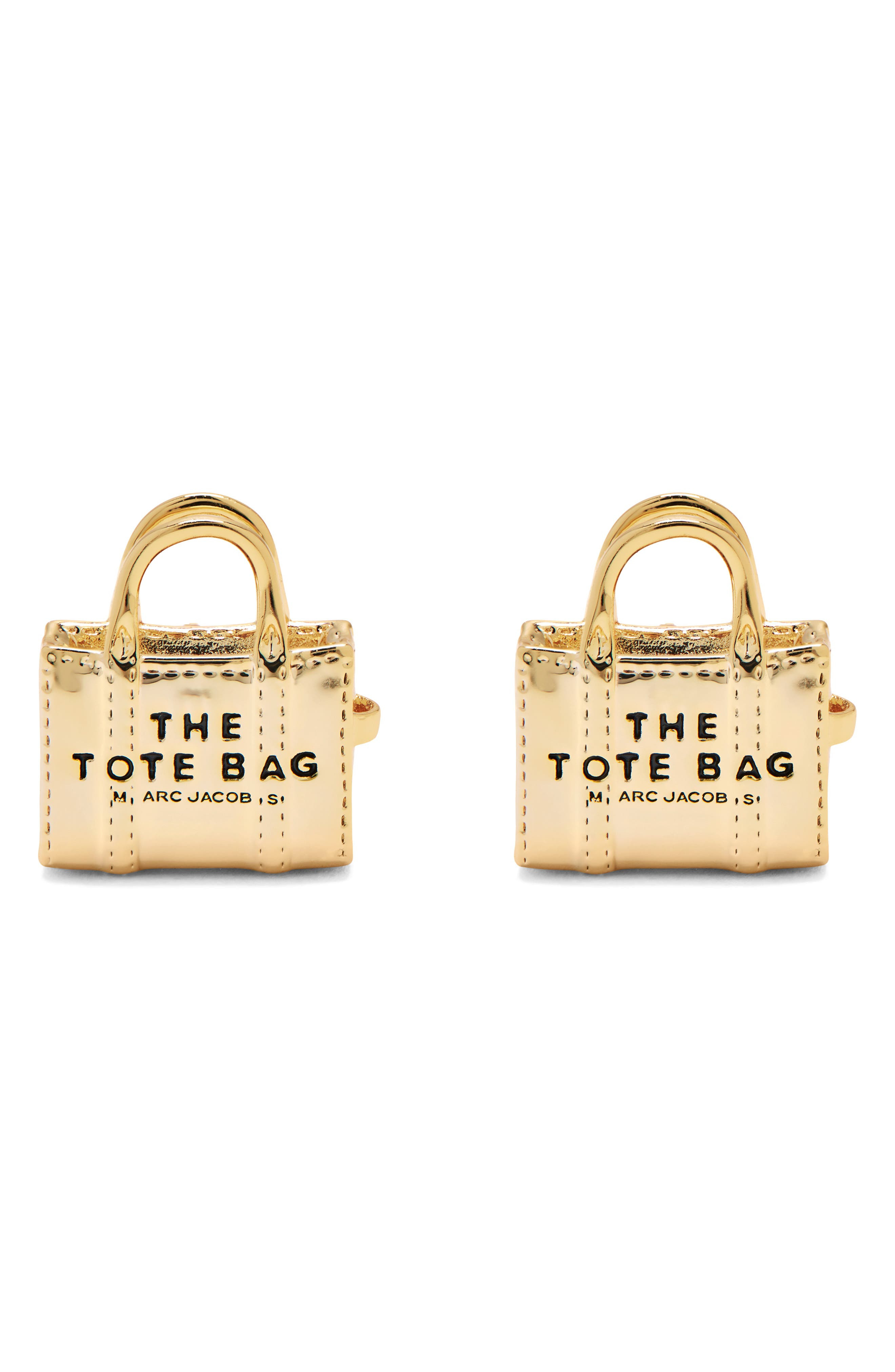 Marc Jacobs The Tote Bag Stud Earrings in Light Antique Gold at Nordstrom - 1