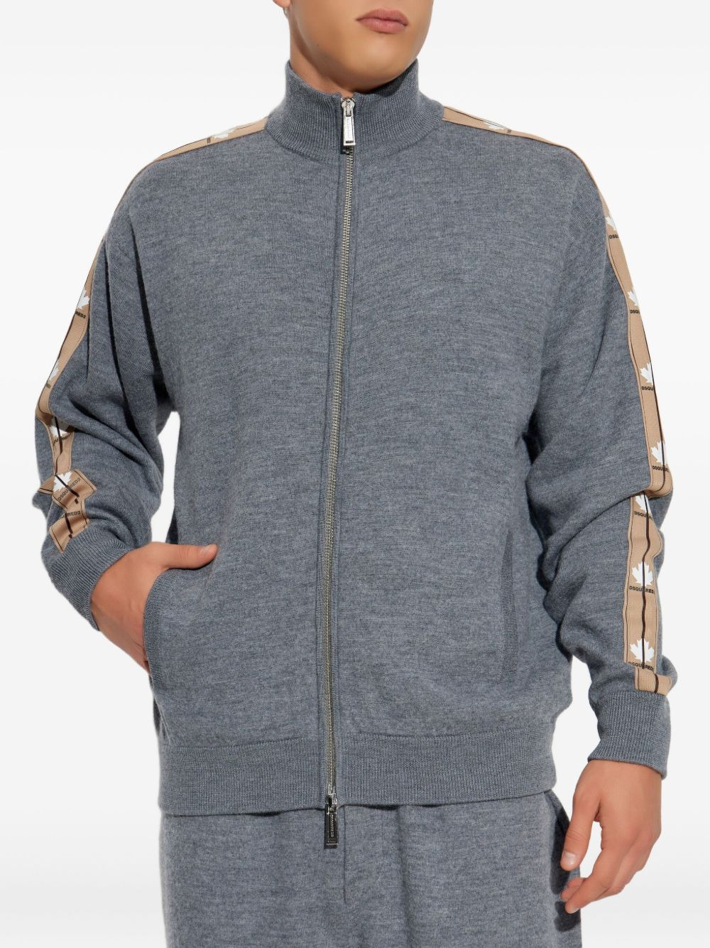 logo-print cardigan - 3
