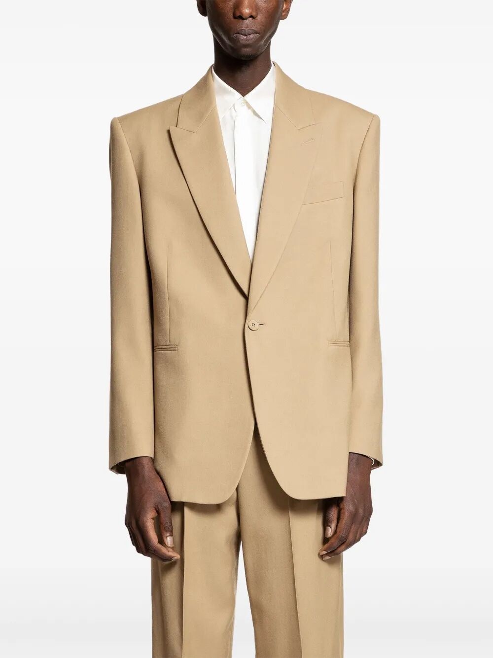 Wool Gabardine Single-Breasted Jacket - 2