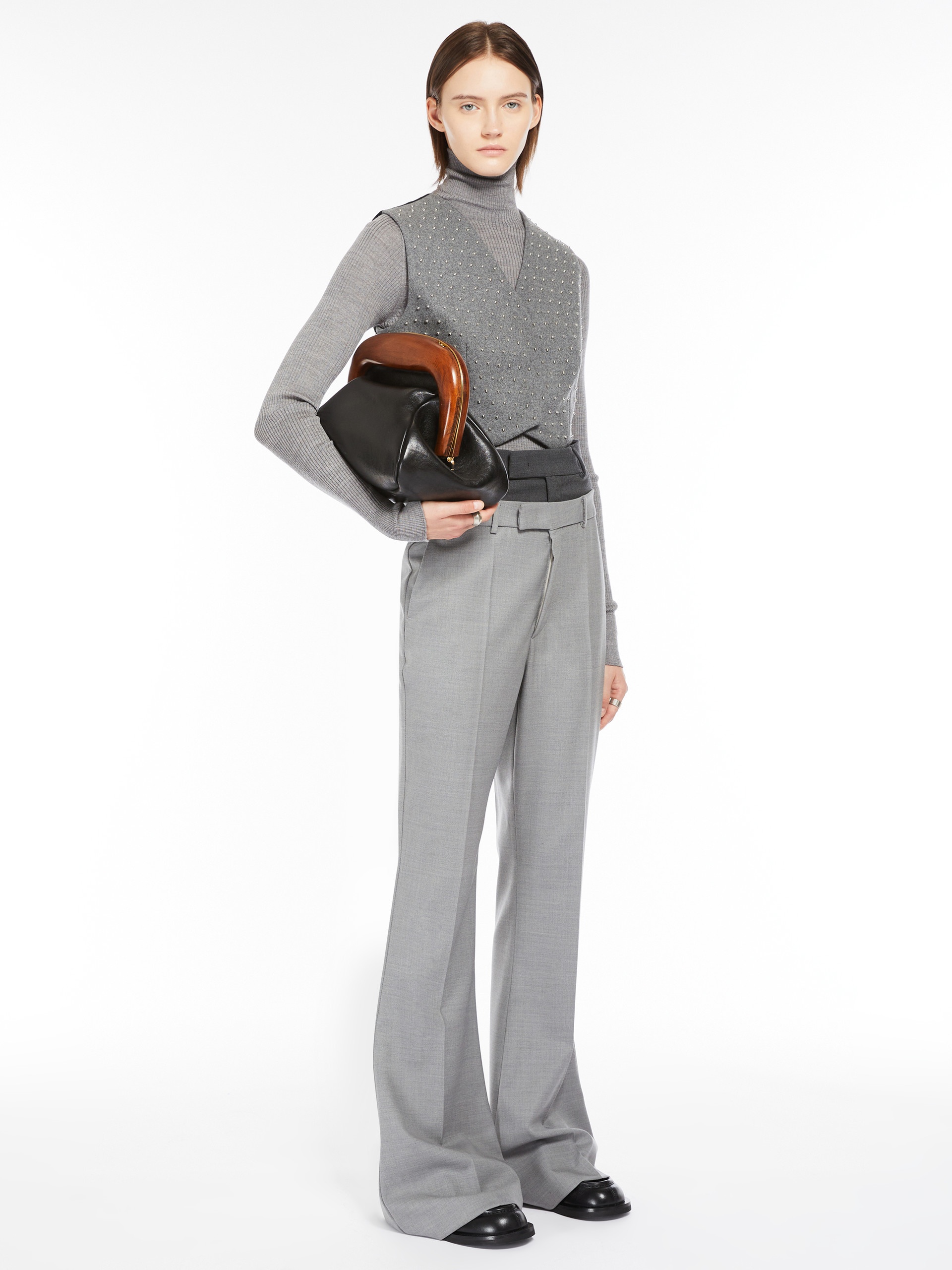 MERIS Cropped wool waistcoat with studs - 2