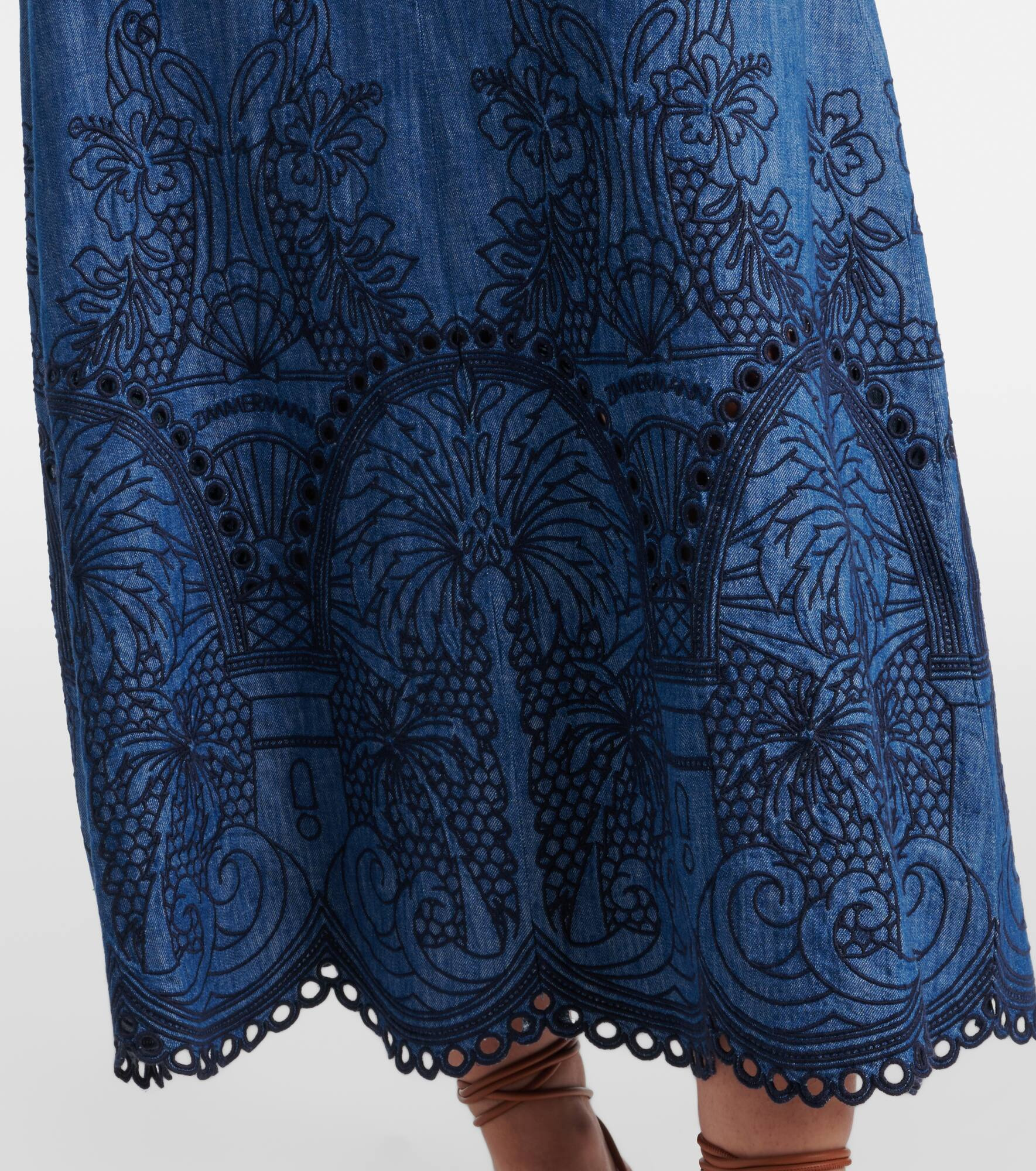 Coco embroidered denim maxi dress - 5