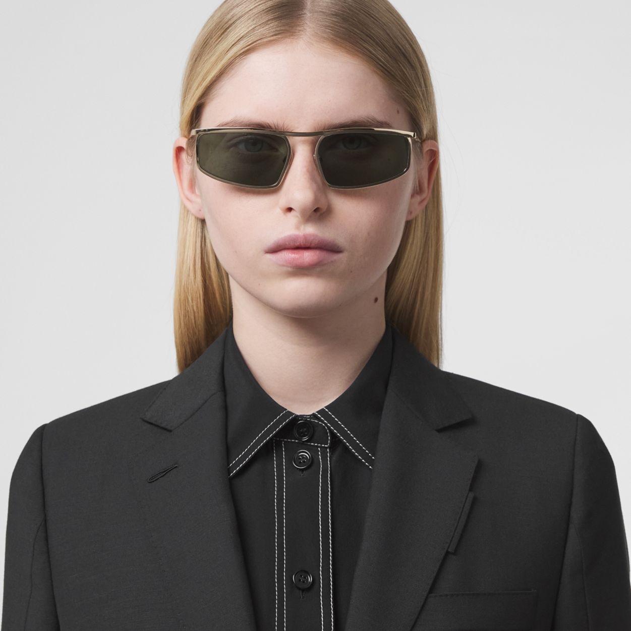 Logo Detail Rectangular Frame Sunglasses - 3