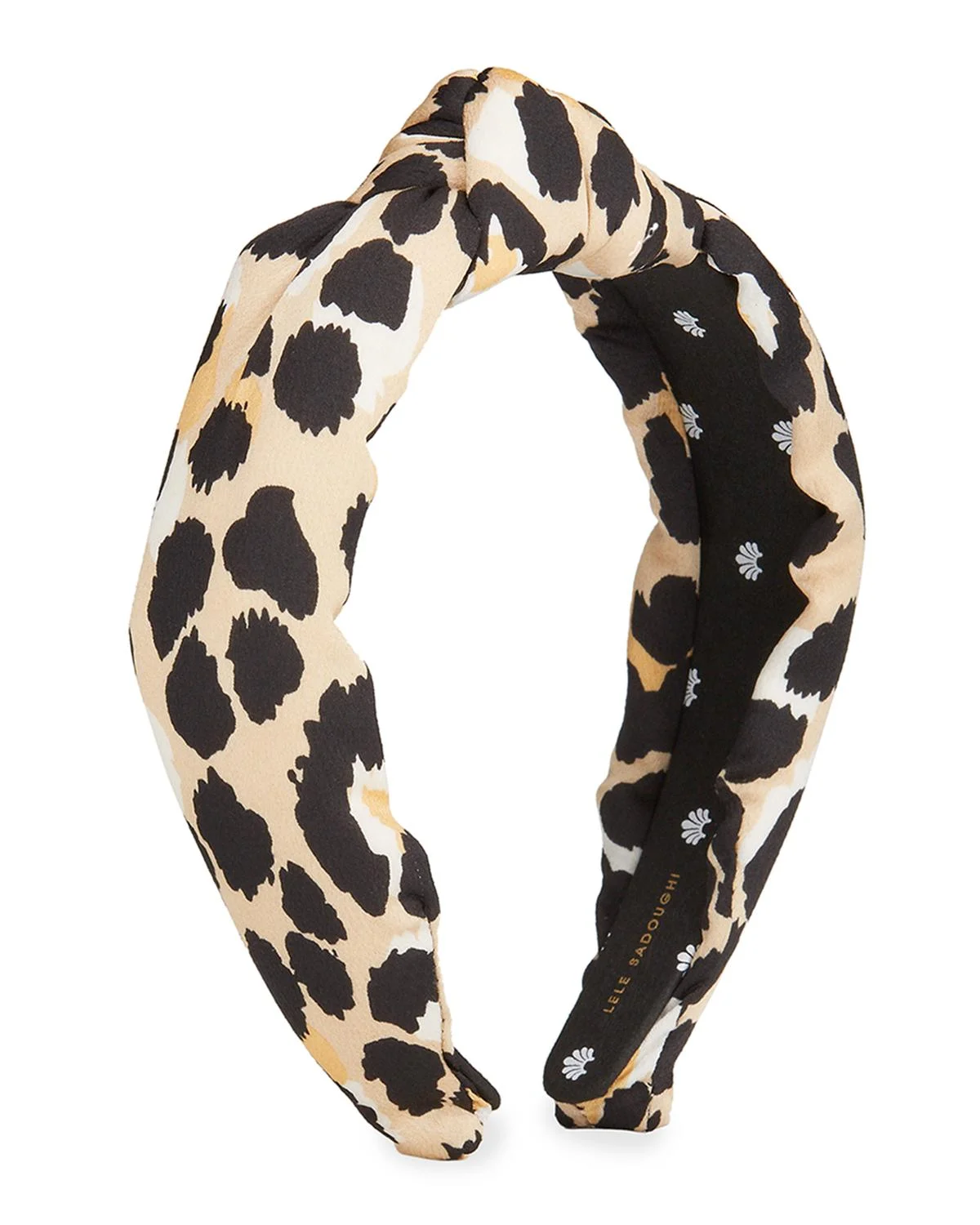 Silk-Blend Leopard Print Knotted Headband - 1