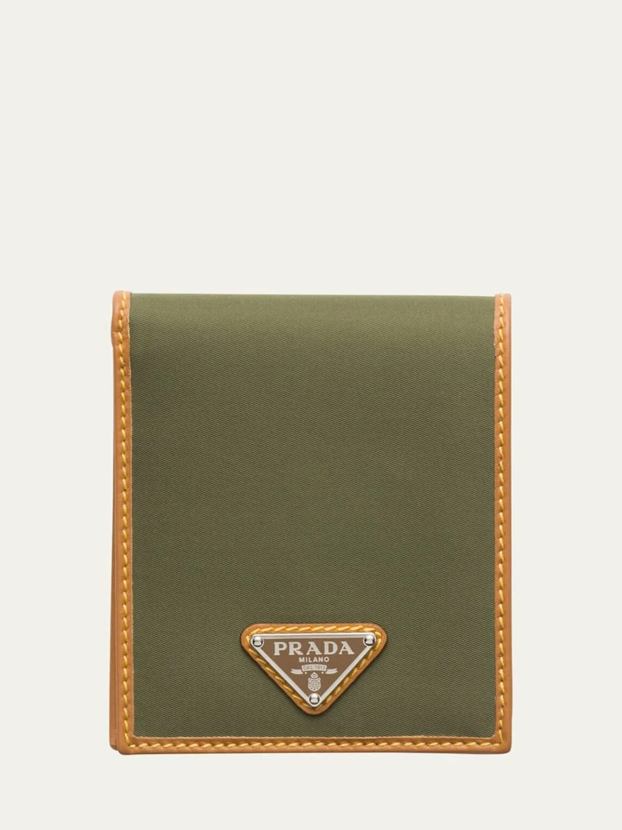 Men's Re-Nylon and Leather Bifold Wallet - 1