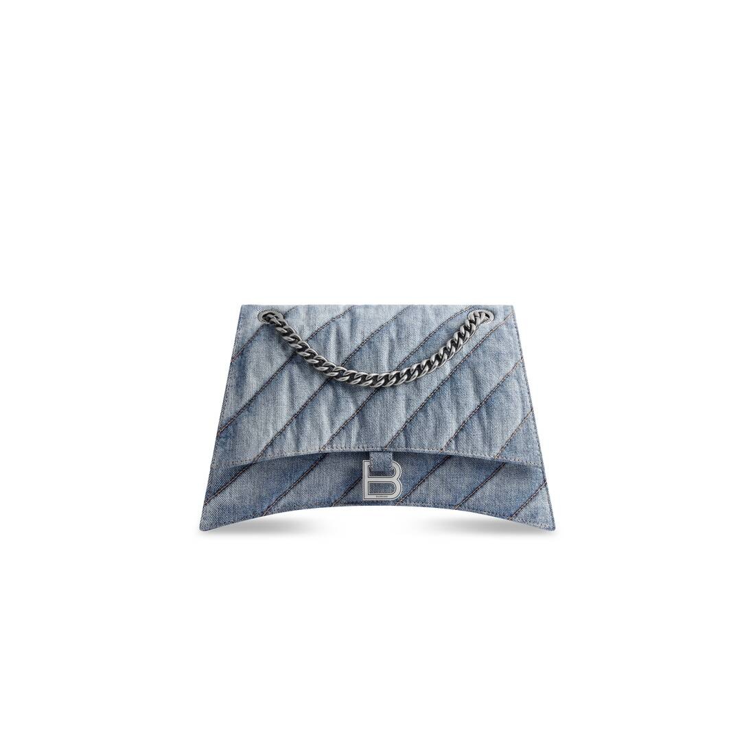 Women's Crush Medium Chain Bag Quilted In Denim in Blue - 5