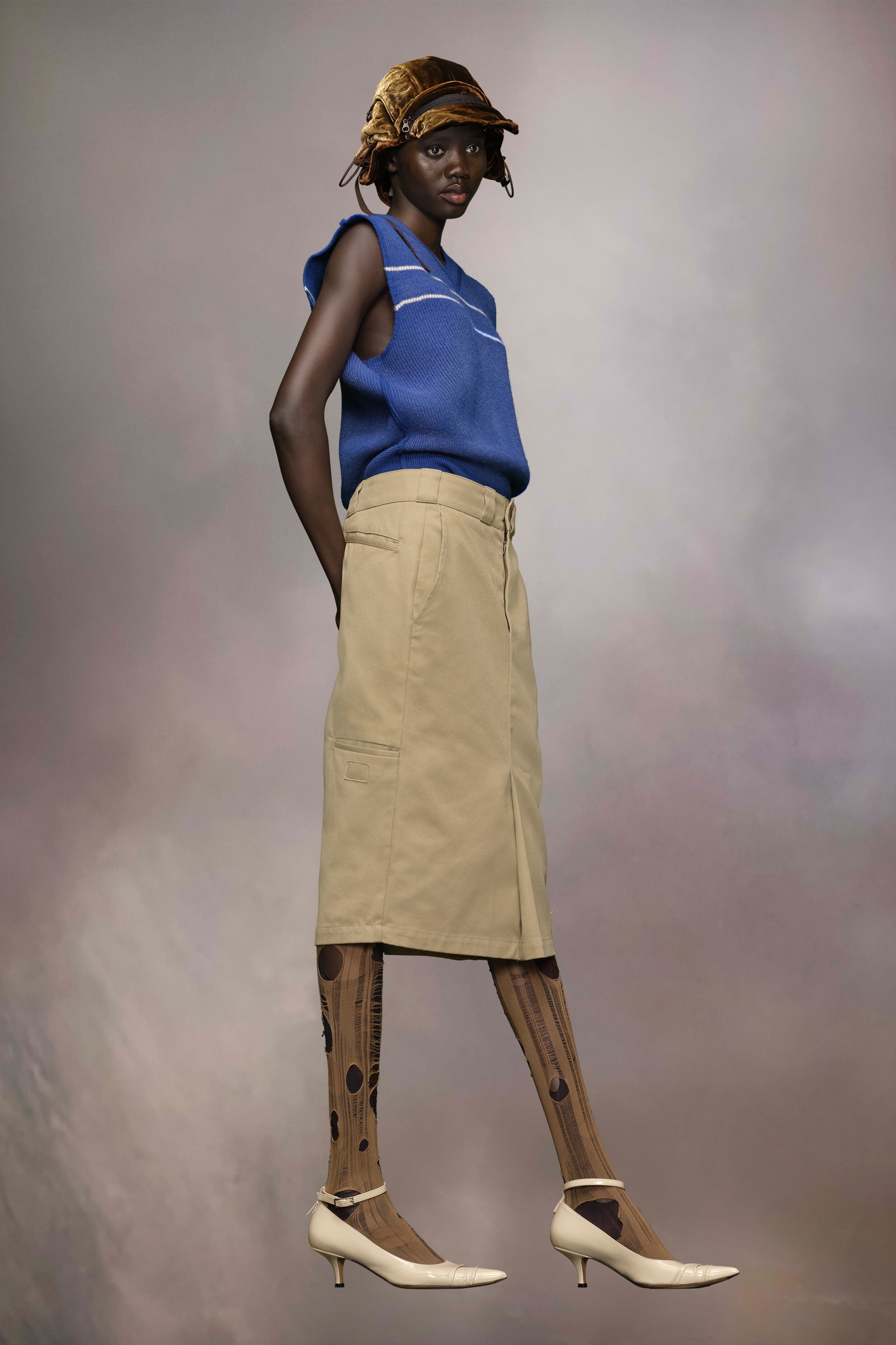 Skater chino midi skirt - 4