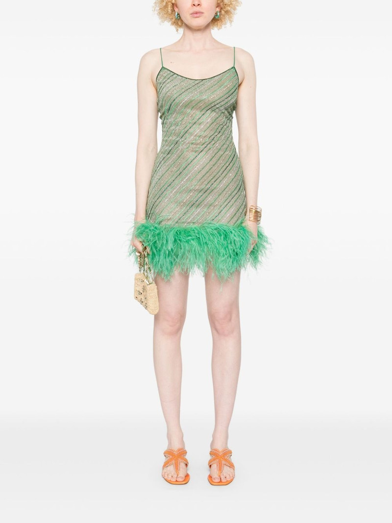 Oséree feather-trim mini dress outlook