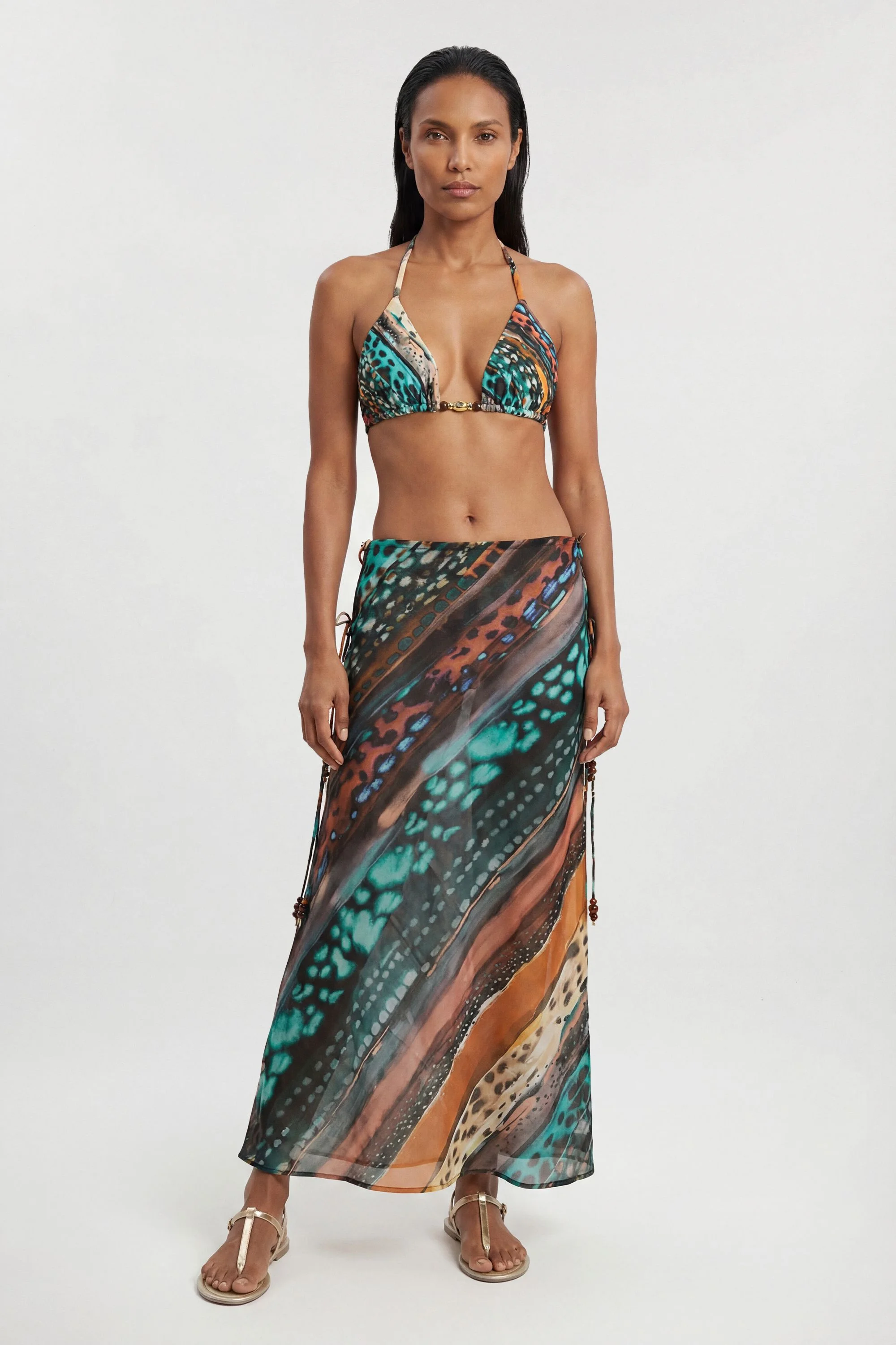 Linear Animal Printed Skirt - 1