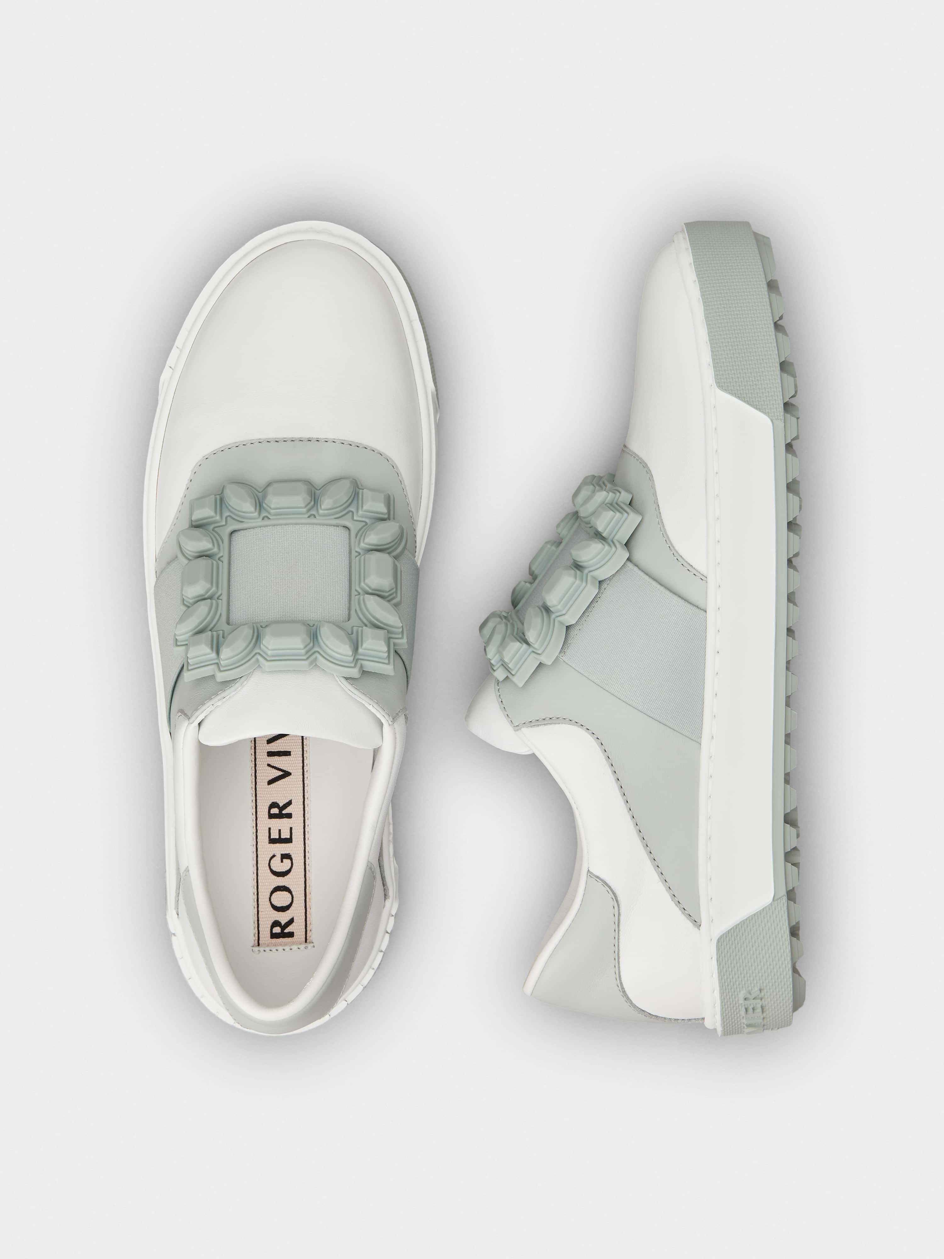 Very Vivier Rubber Buckle Sneakers in Leather - 4