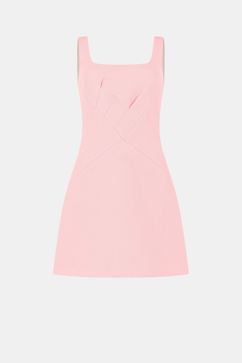 Larvall Dress In Pink Sorbet Single Wool Crepe 1