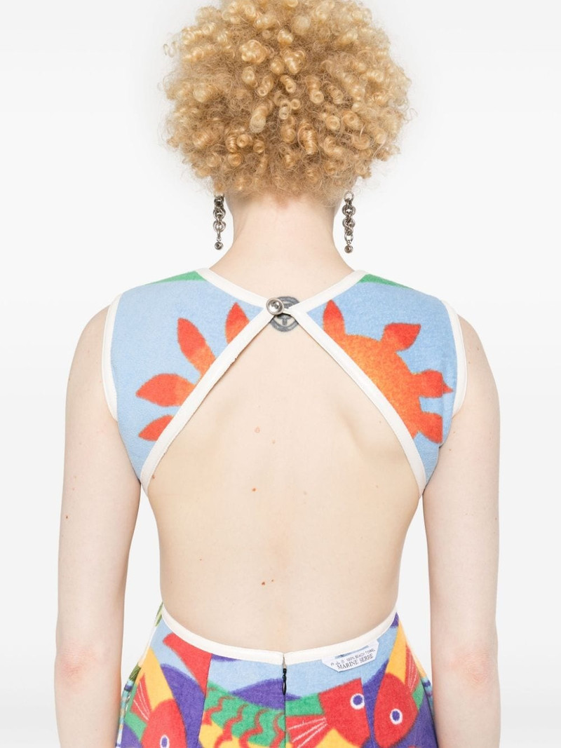 beach print-jacquard mini dress 5