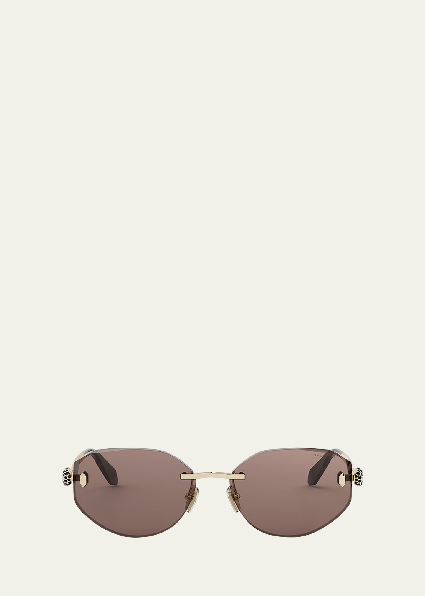 Serpenti Forever Rimless Oval Metal Sunglasses - 1