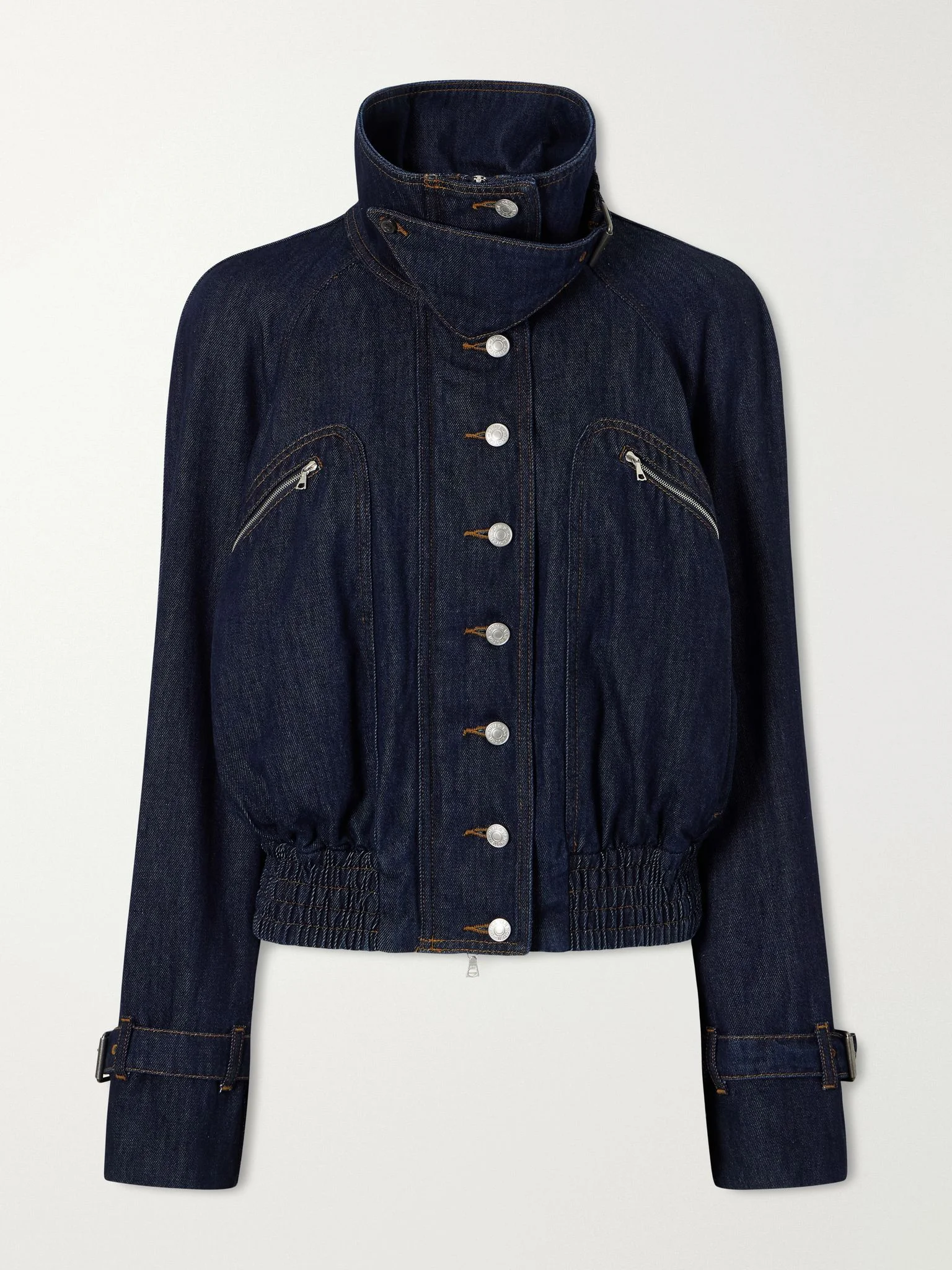 Cropped denim jacket Dark denim - 1