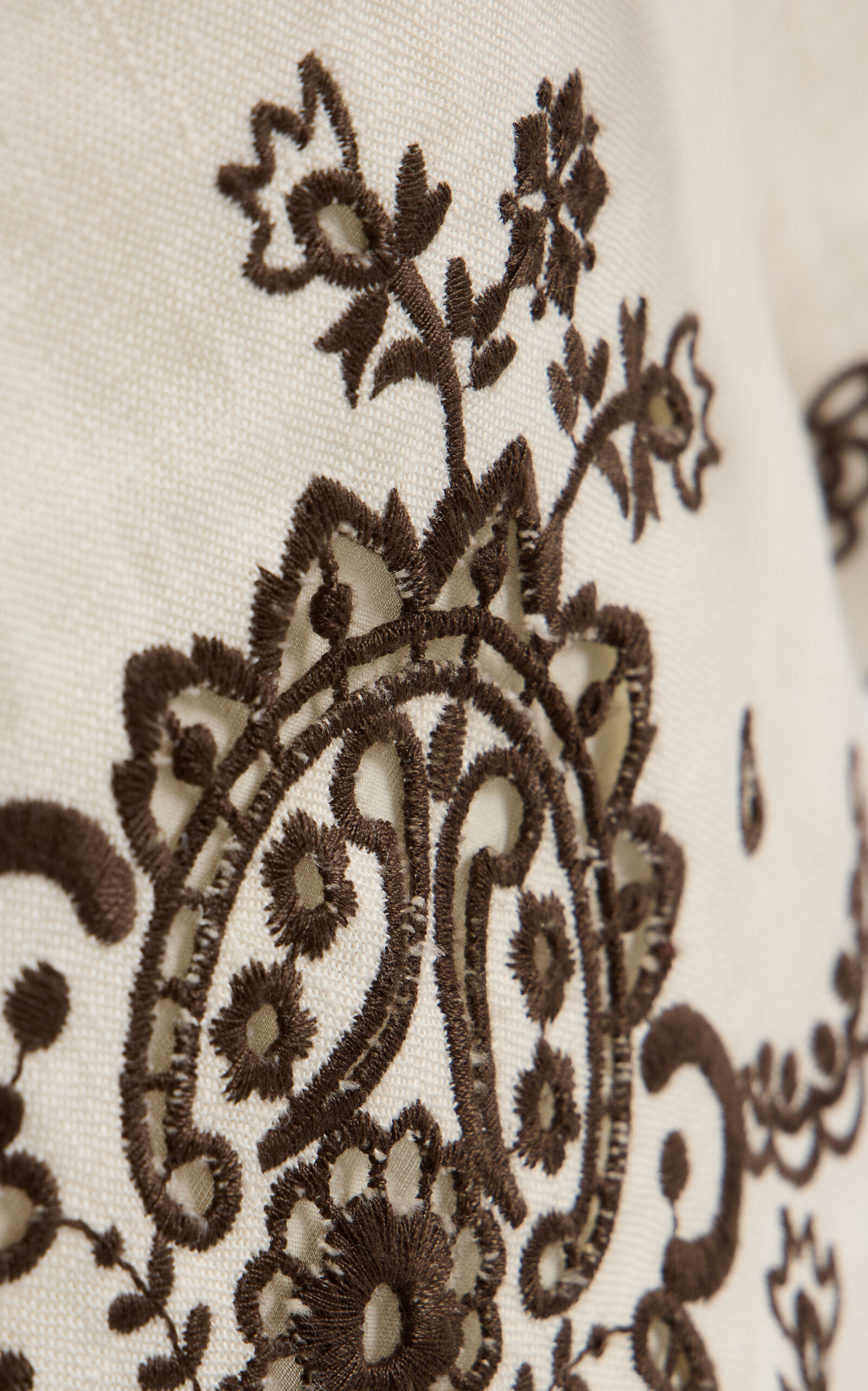 Ascension Embroidered Linen Shorts white - 5