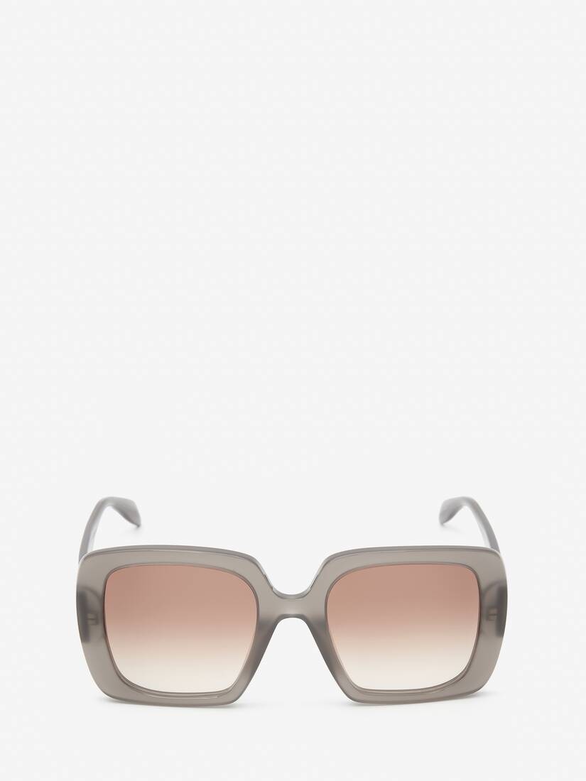 Women's Seal Logo Square Sunglasses in Taupe - 1