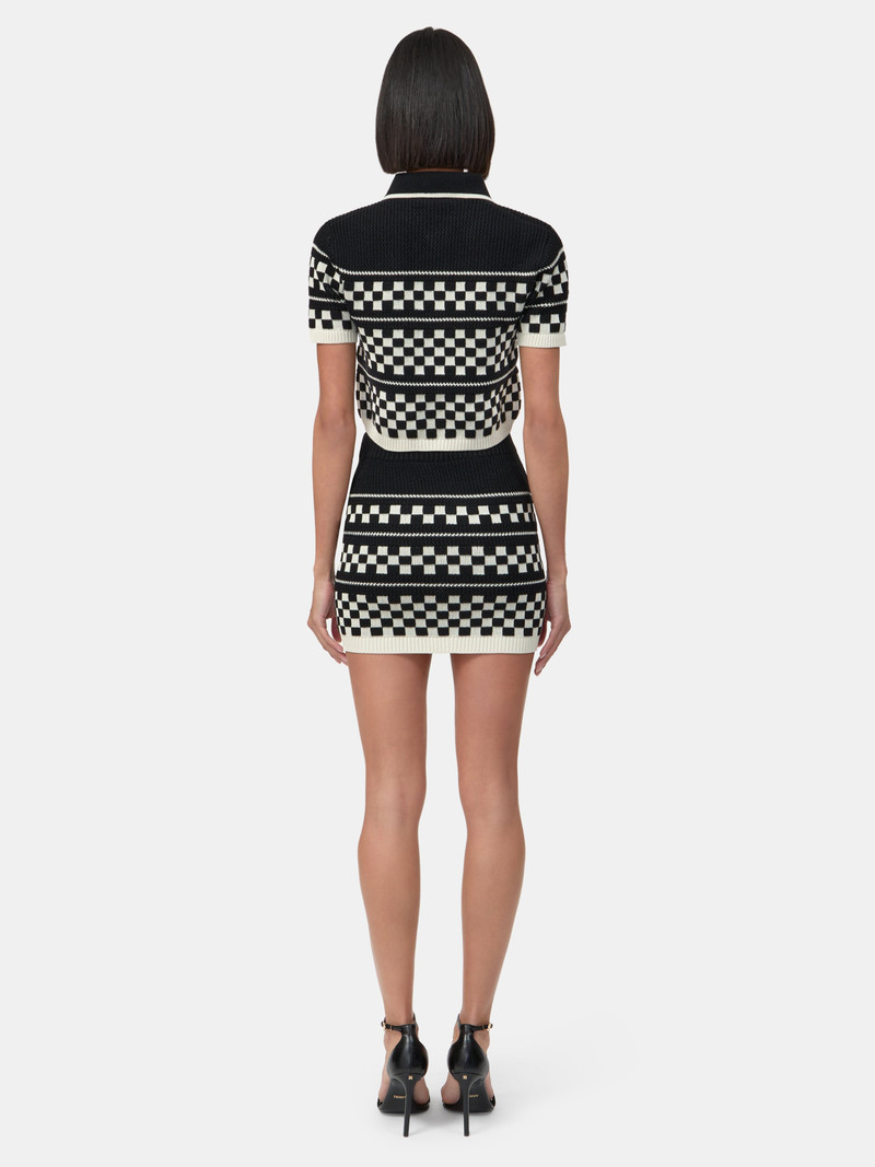 WOMEN'S CHECKERED MESH SKIRT 4