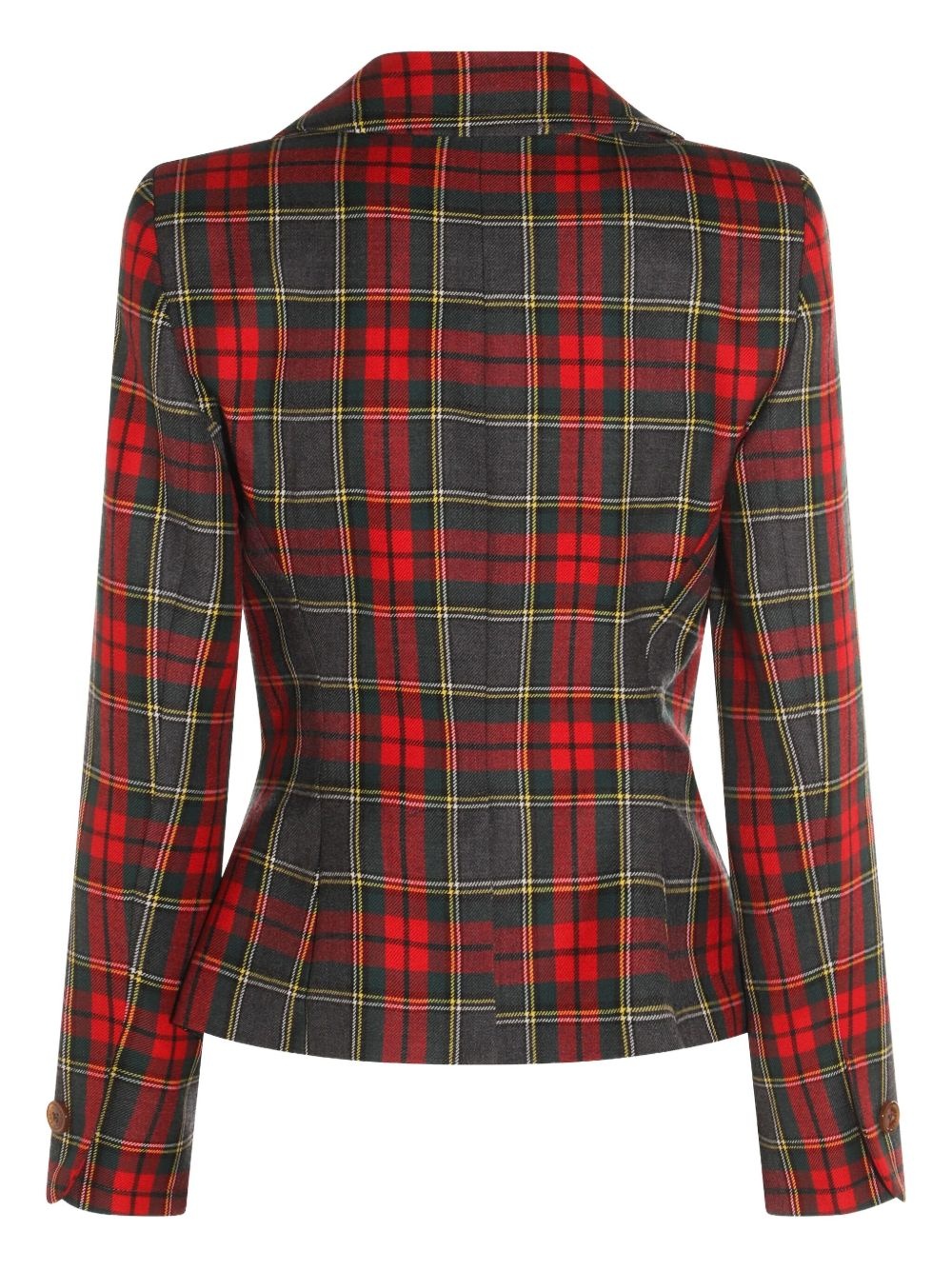 tartan-patterned blazer - 2