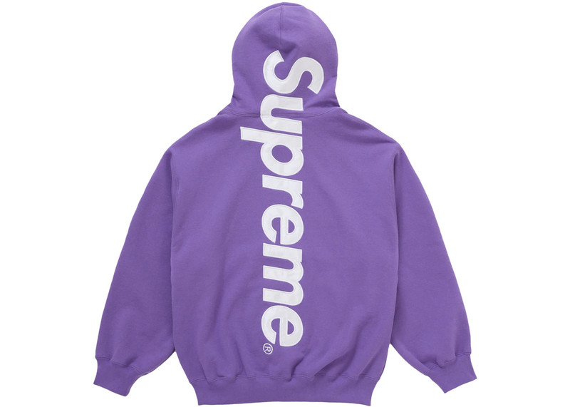 Supreme Supreme Satin Appliqué Hooded Sweatshirt (FW25) Violet outlook