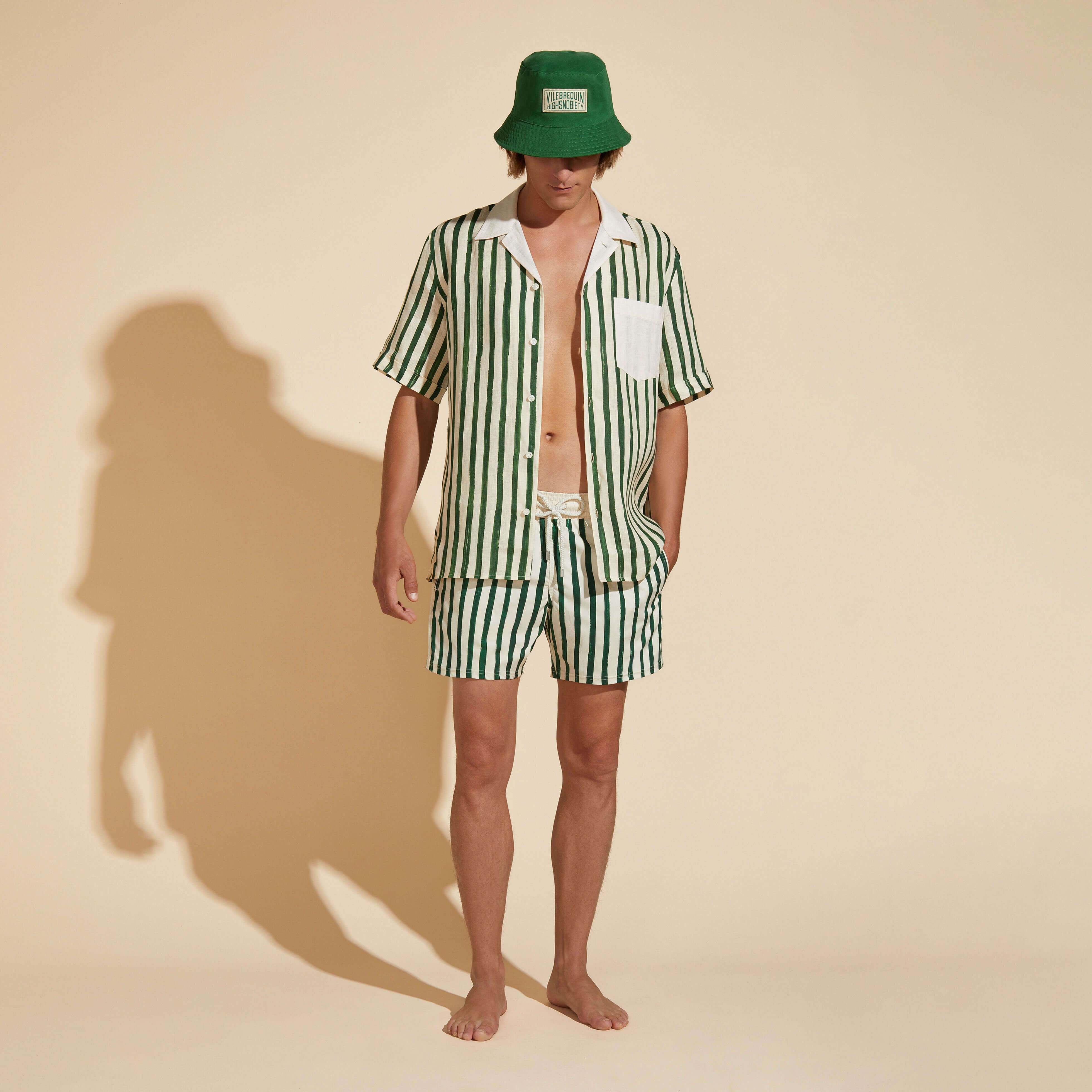 Men Linen Bowling Shirt HS Stripes - Vilebrequin x Highsnobiety - 5