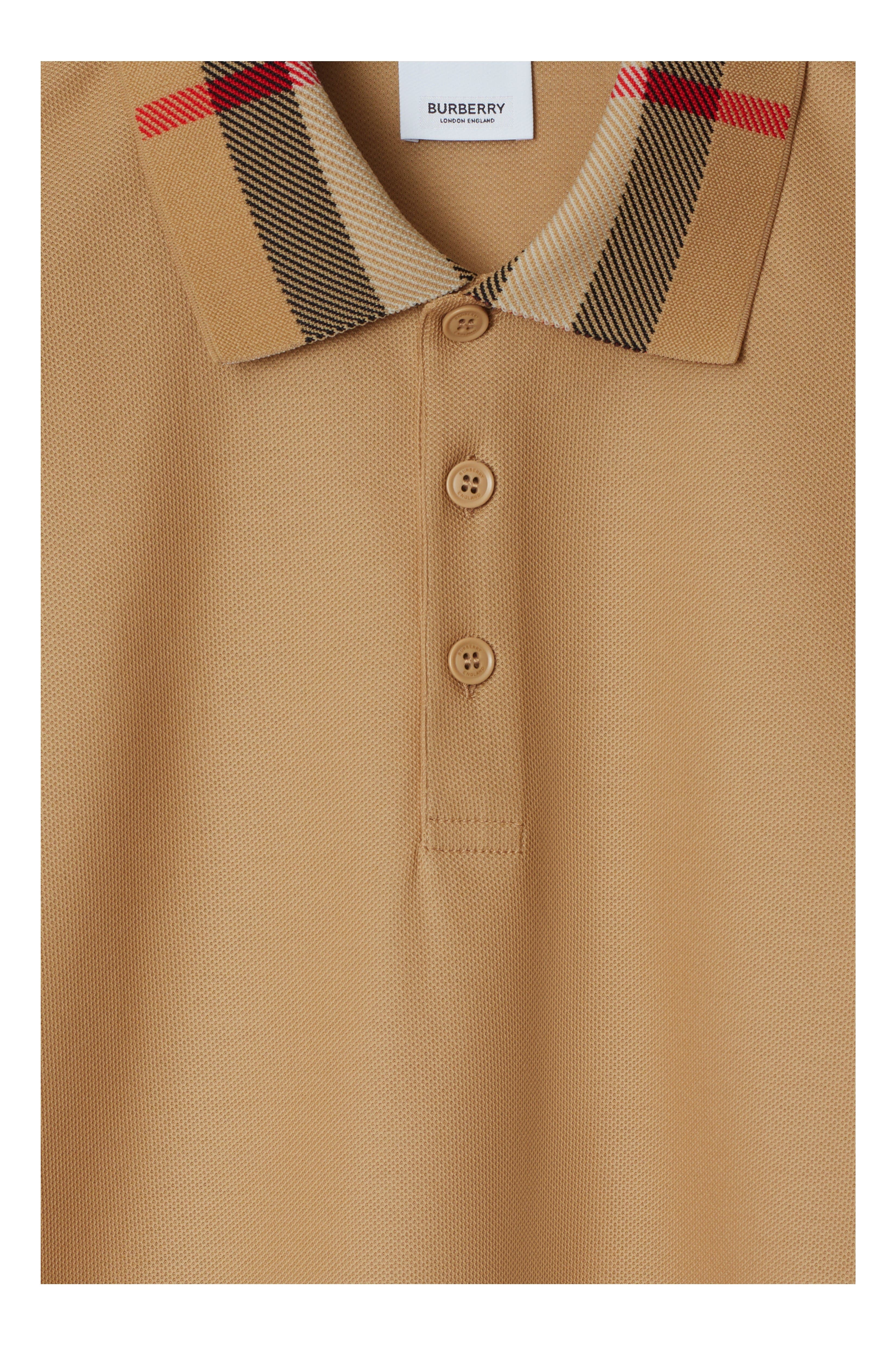 burberry Cotton Polo Shirt in Beige at Nordstrom - 5