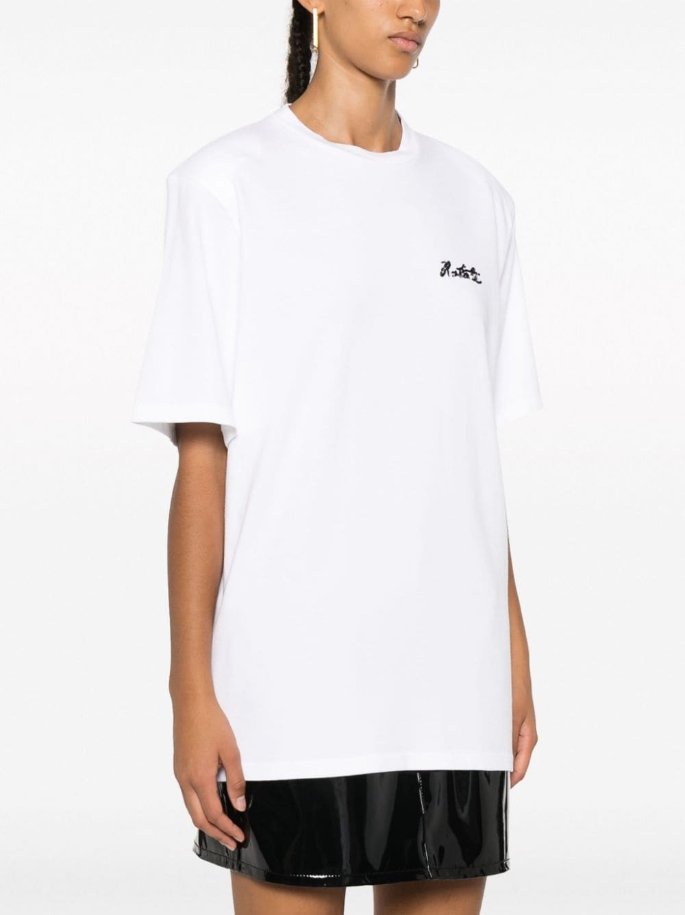 sequin logo-detail organic cotton T-shirt - 3