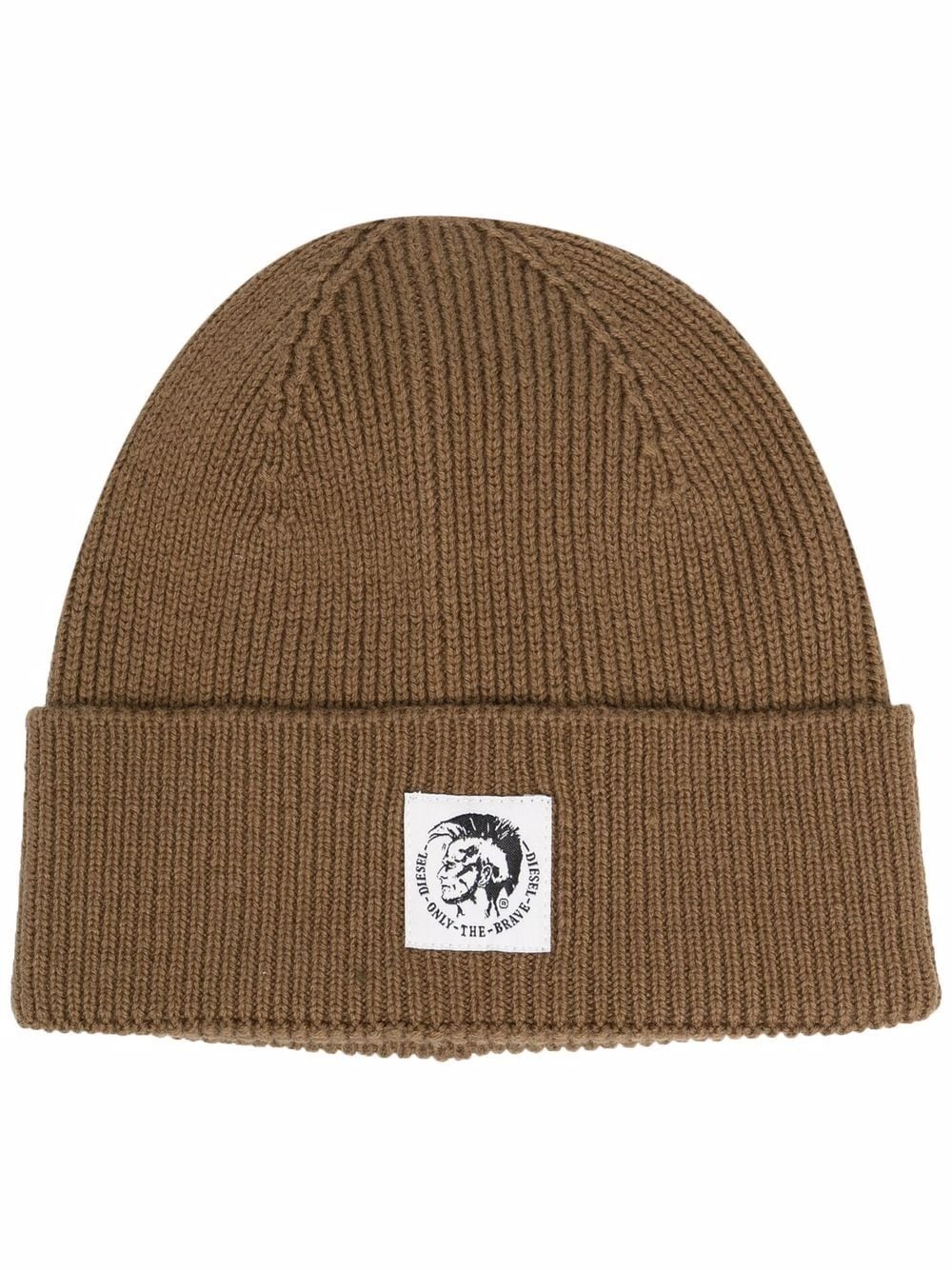 Mohawk-patch rib-knit beanie - 1