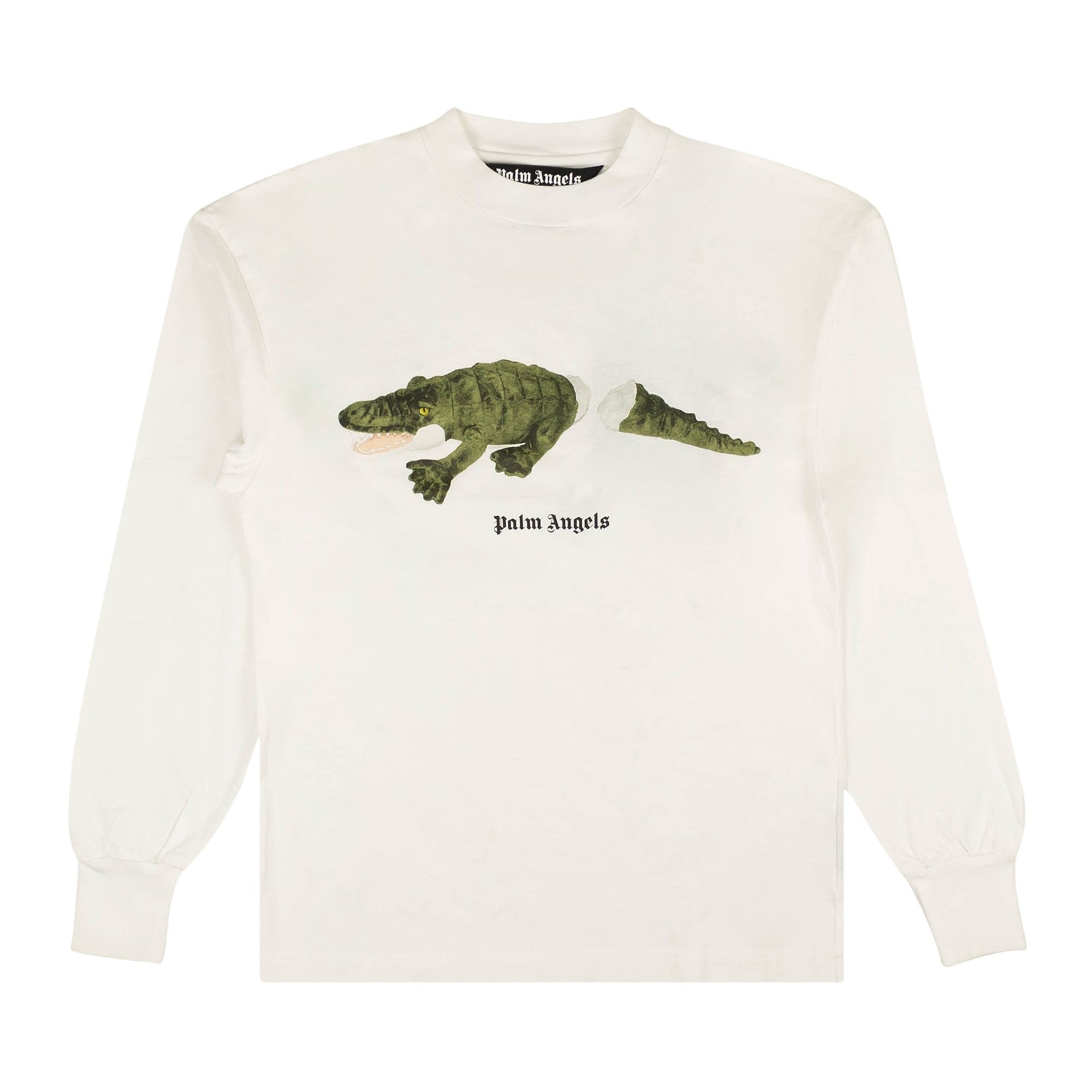 Palm Angels Croco Long-Sleeve Tee 'White' - 1