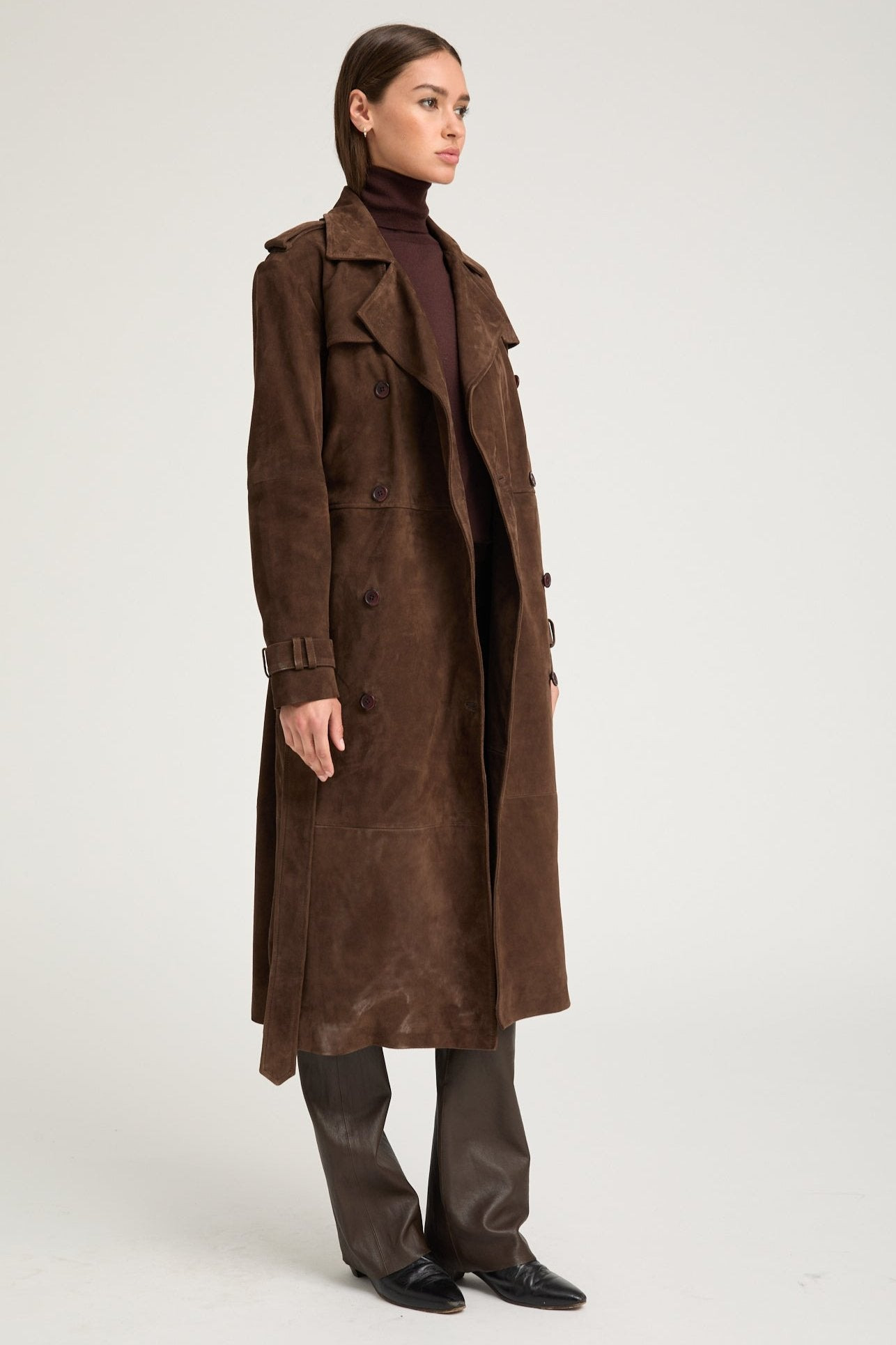 BELLE DE JOUR AMERICANO SUEDE TRENCH - 5