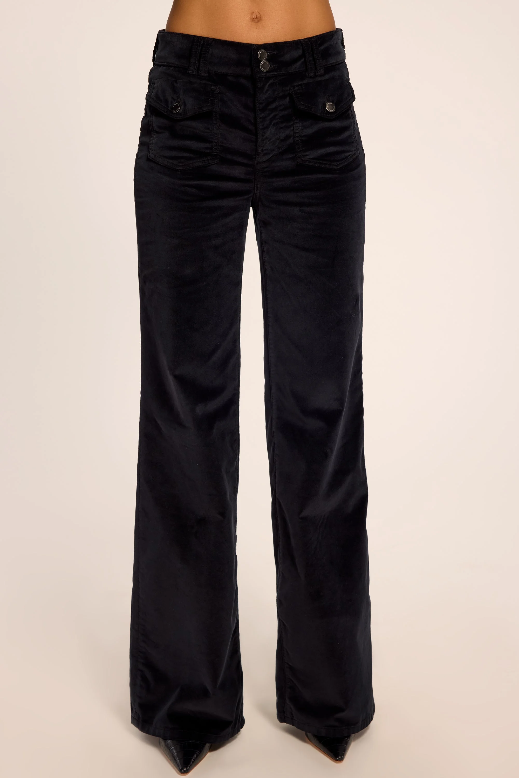 Fay Velveteen High-Rise Wide Leg Jean - 1