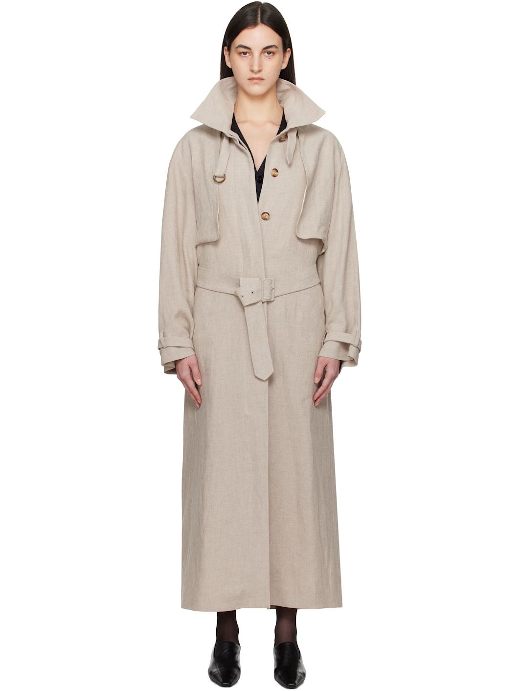 Beige Jocasta Trench Coat - 1
