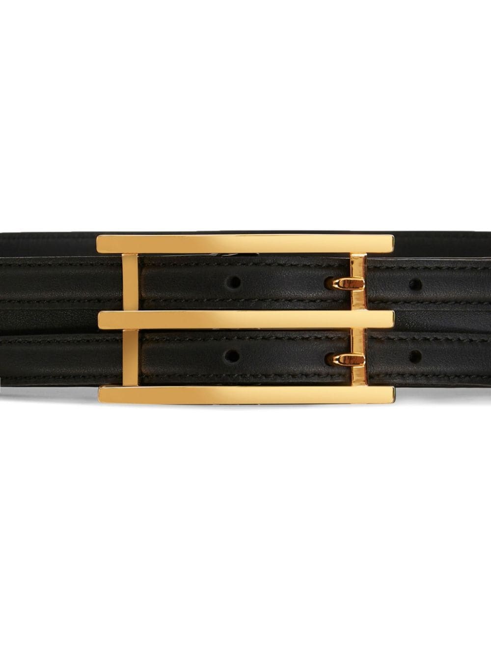 buckle-fastening leather belt - 2