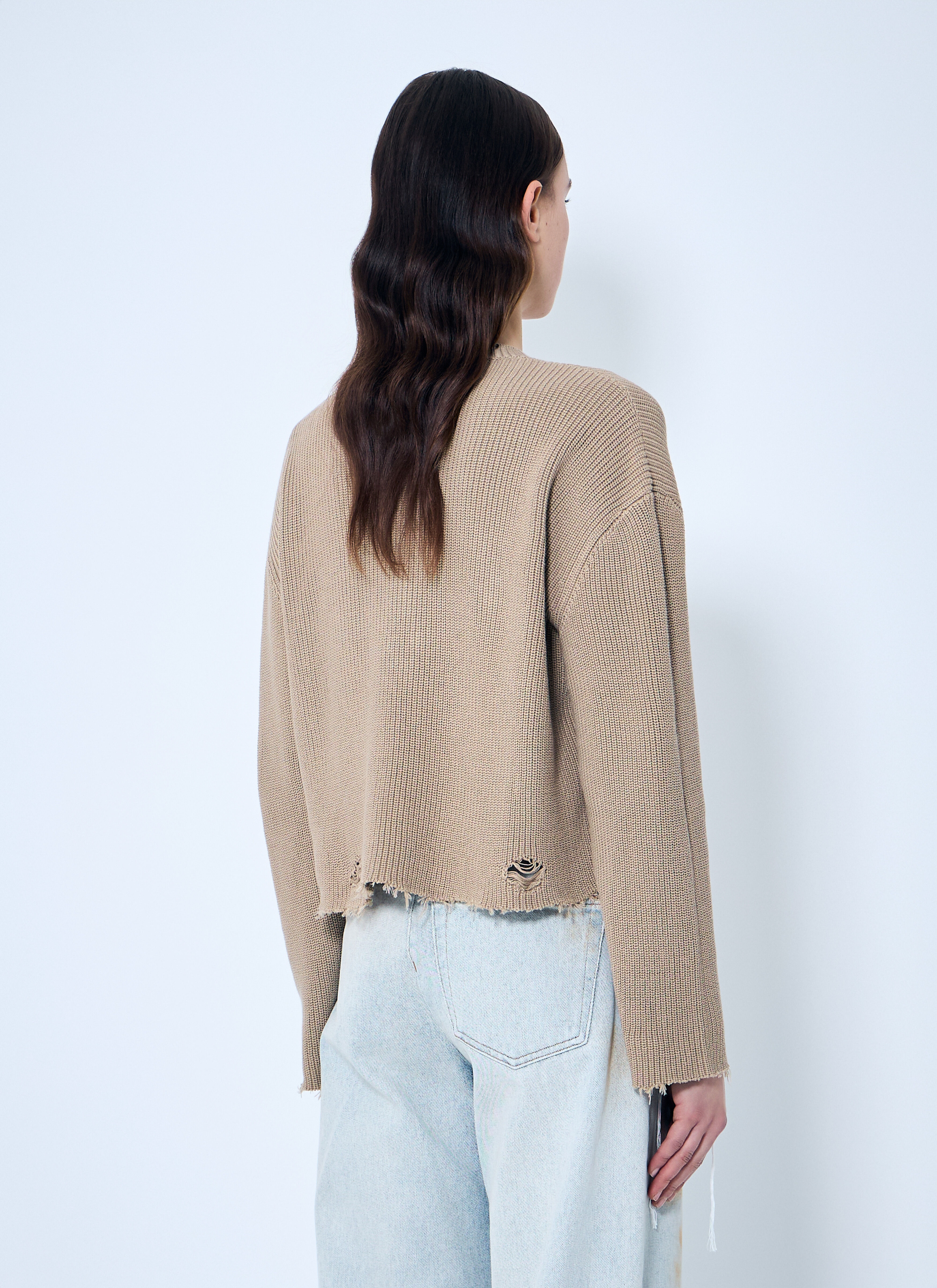 Distressed Knit Sweater - 4