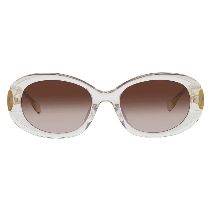 Tory Burch Brown Gradient Oval Ladies Sunglasses TY7214U 195213 53 - 1