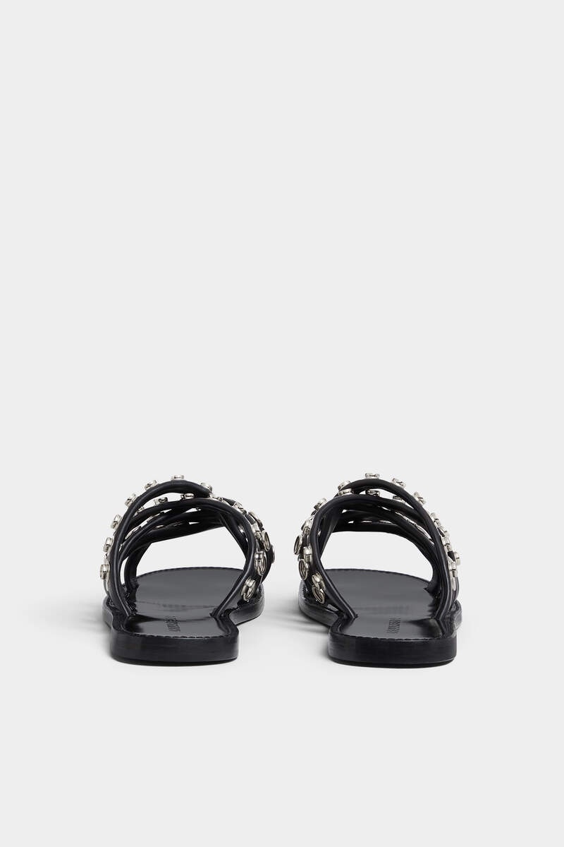ALLOVER STUDS FLAT SANDALS - 3