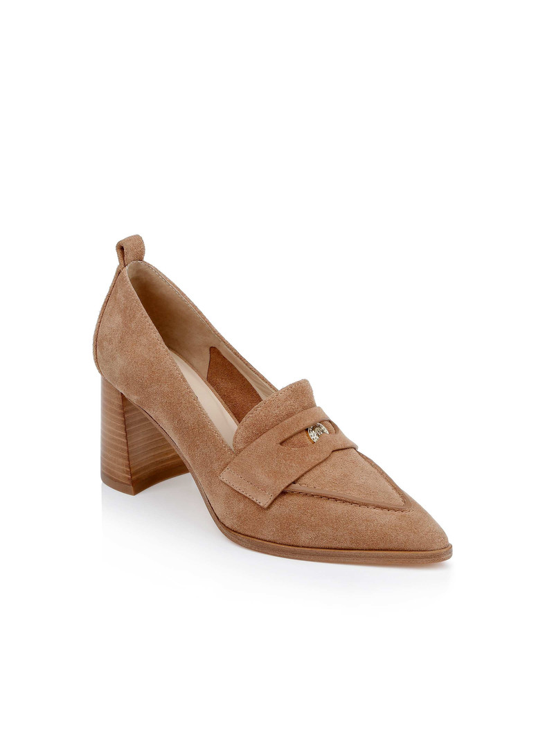 Mallory Suede Block-Heel Loafer 2