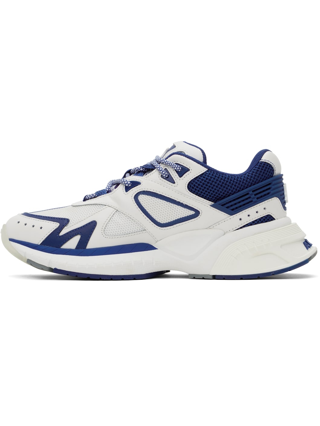 White & Blue 'MA' Runner Sneakers - 3