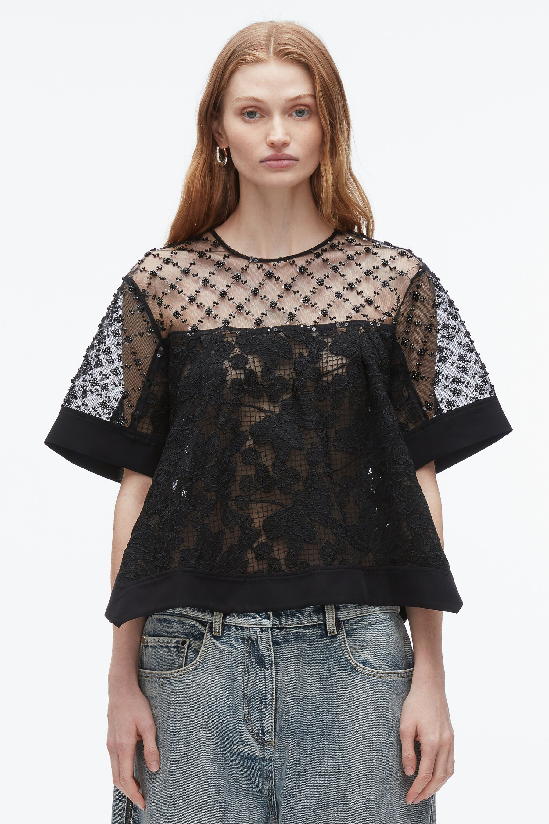 Corded Lace Organza Top - 3