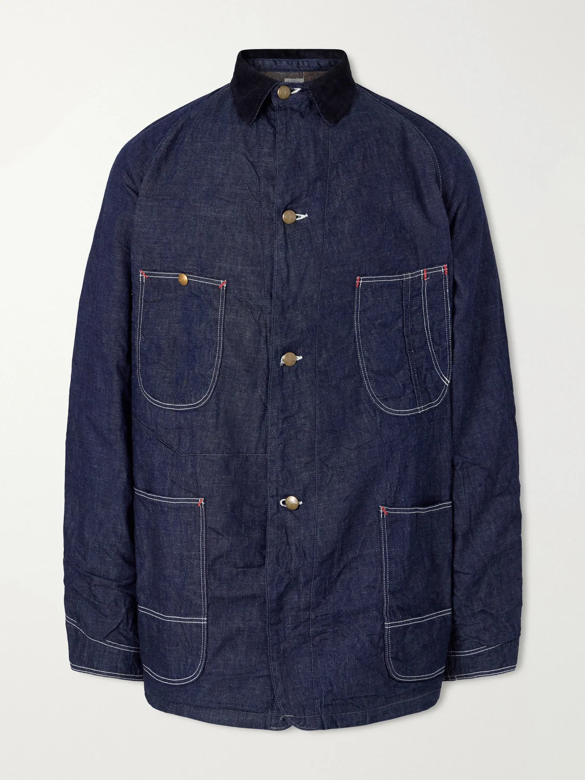 Corduroy-Trimmed Denim Jacket - 1