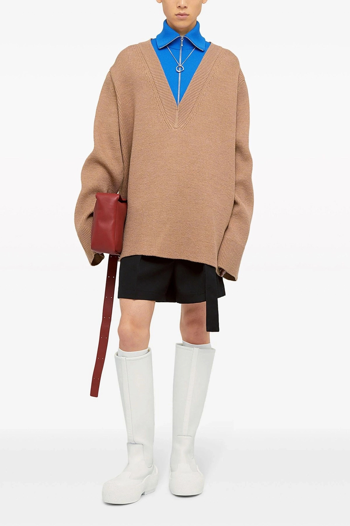 Half zip insert sweater - 2