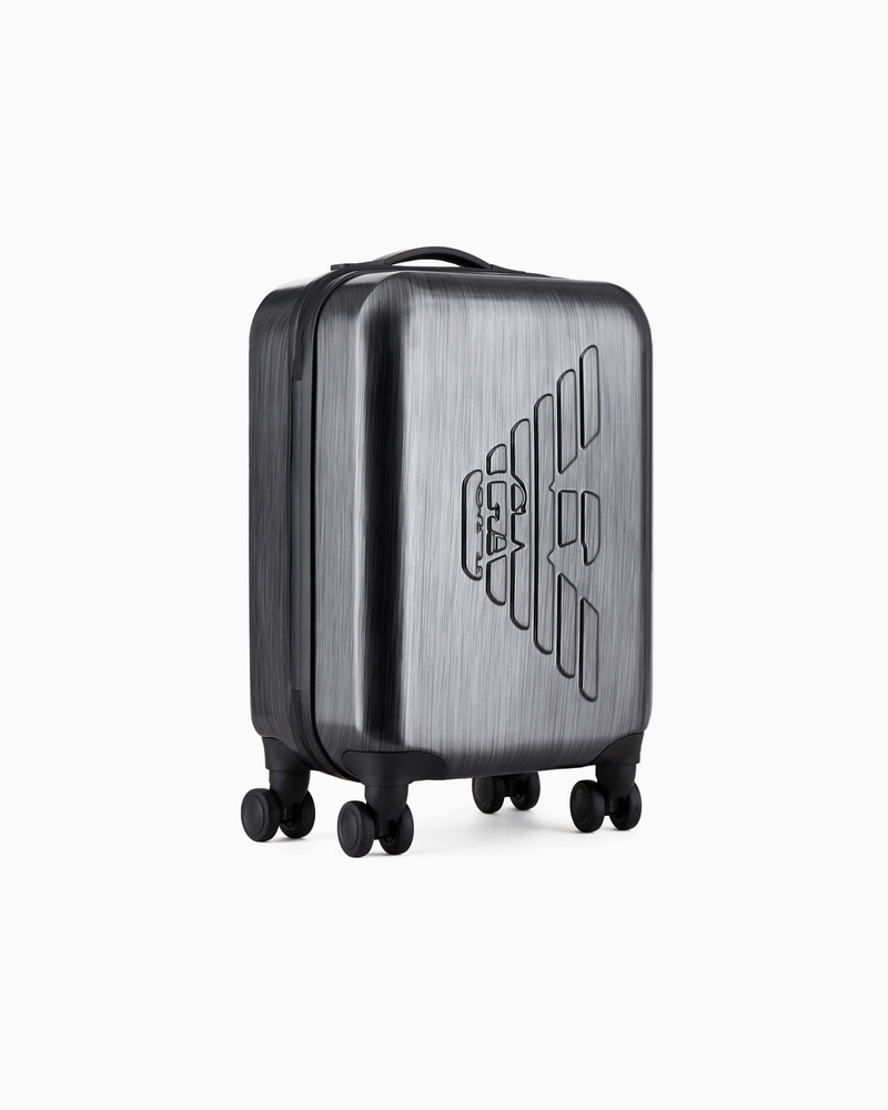 EMPORIO ARMANI ABS carry-on bag with oversized, embossed eagle outlook