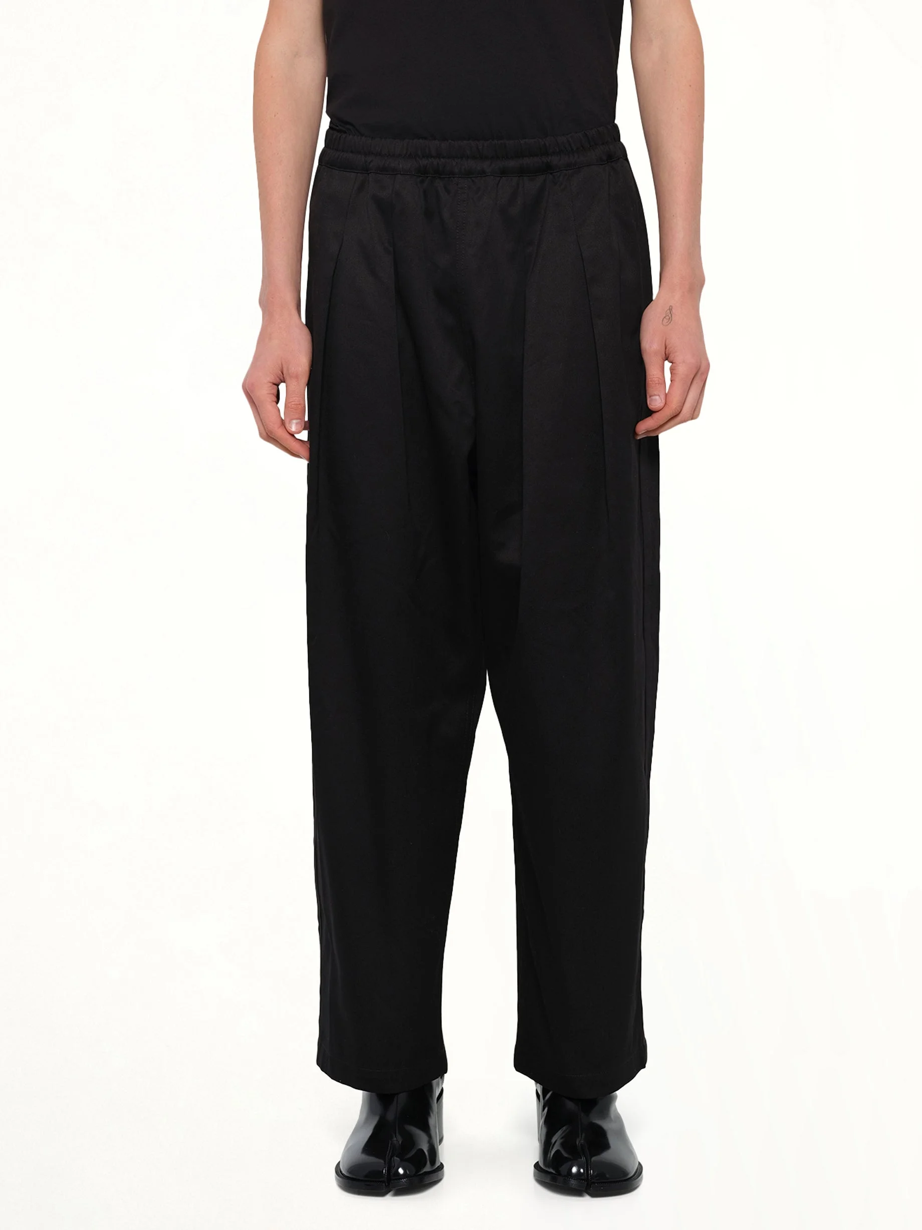 Cotton Twill Pants in Black - 1