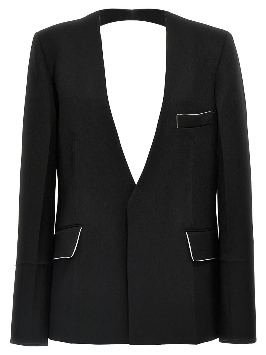 Victoria Beckham 'Shrunken Collarless Open-Back' Blazer - 1