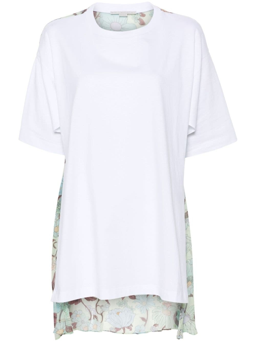 floral-print panel T-shirt - 1