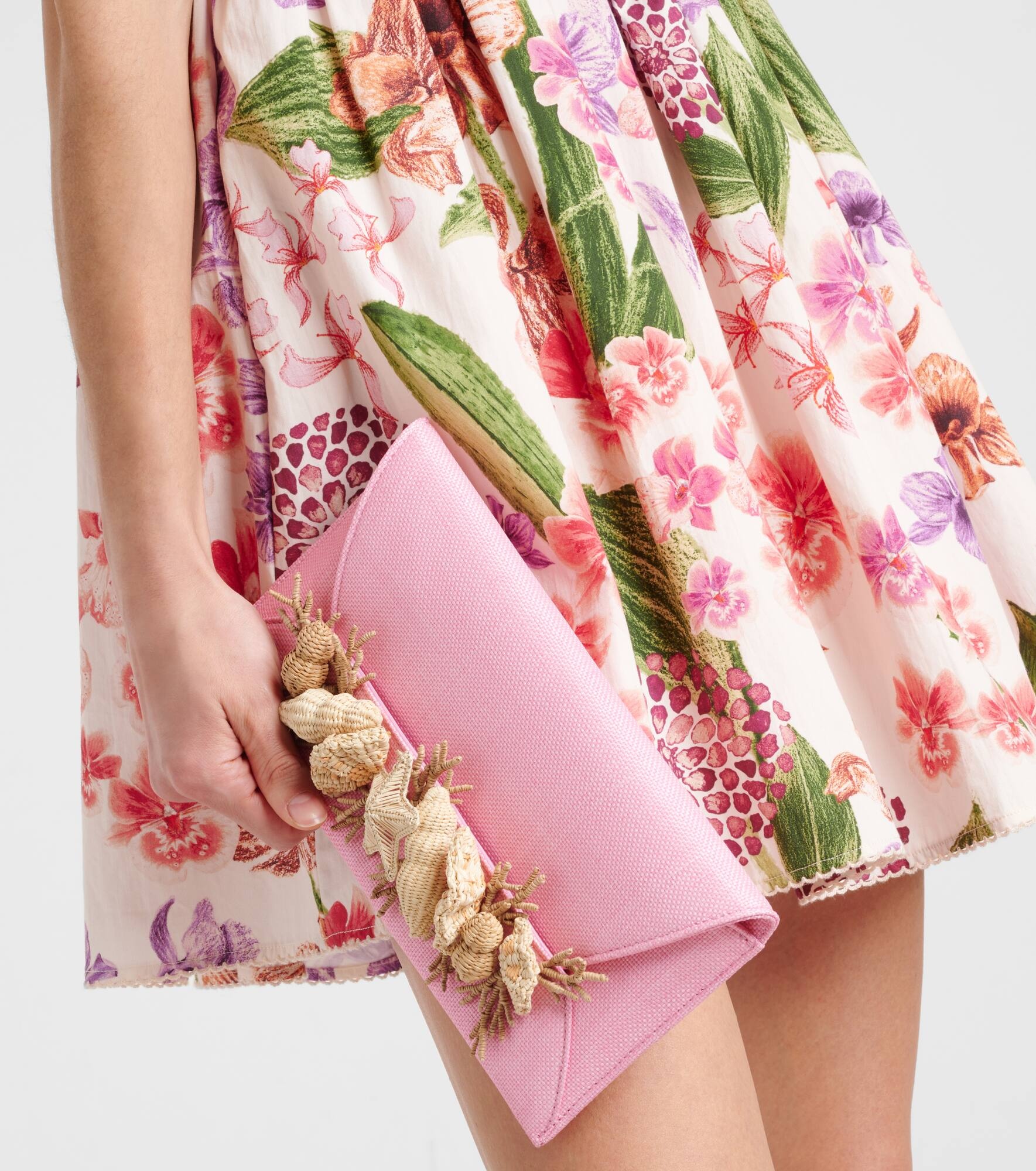 Marea Small raffia-trimmed clutch - 2