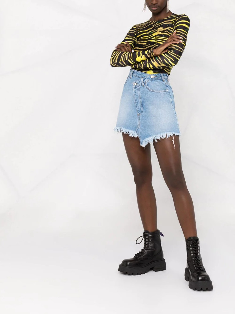 asymmetric mini denim skirt 4