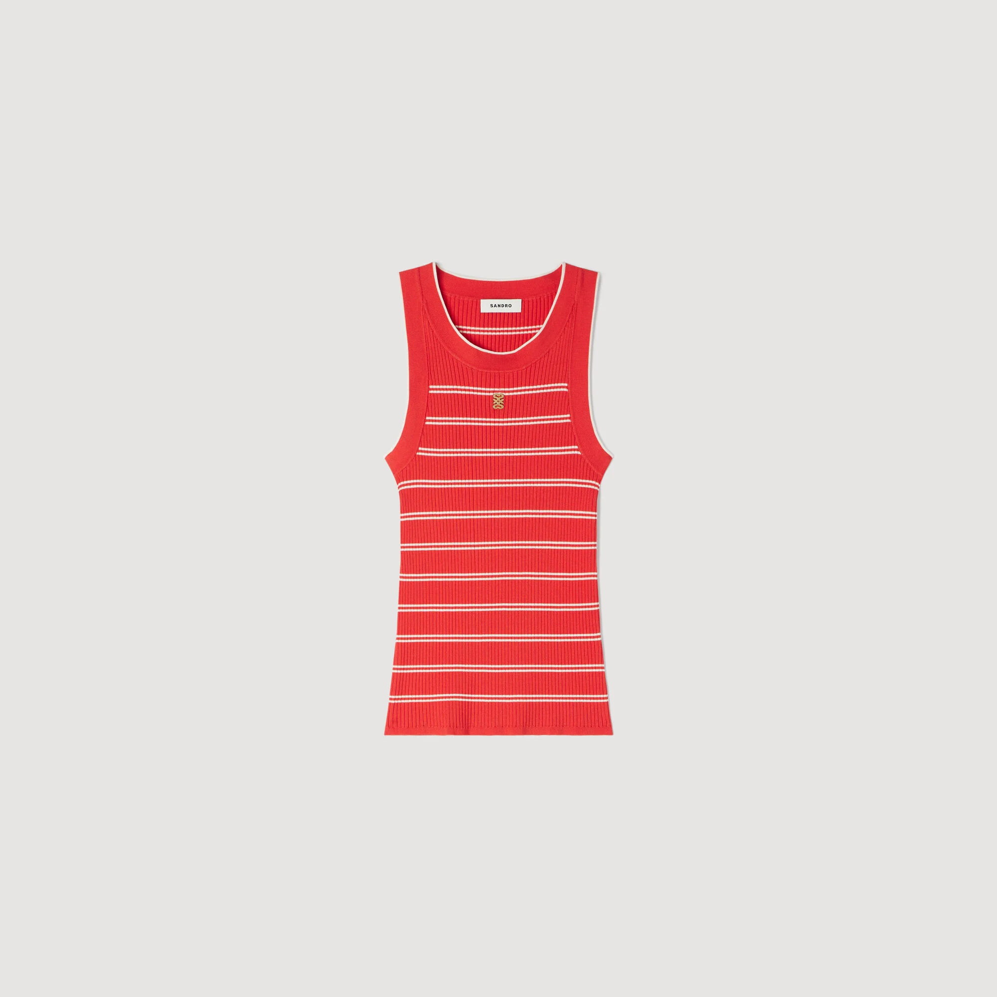 STRIPED RIBBED VEST TOP - 1