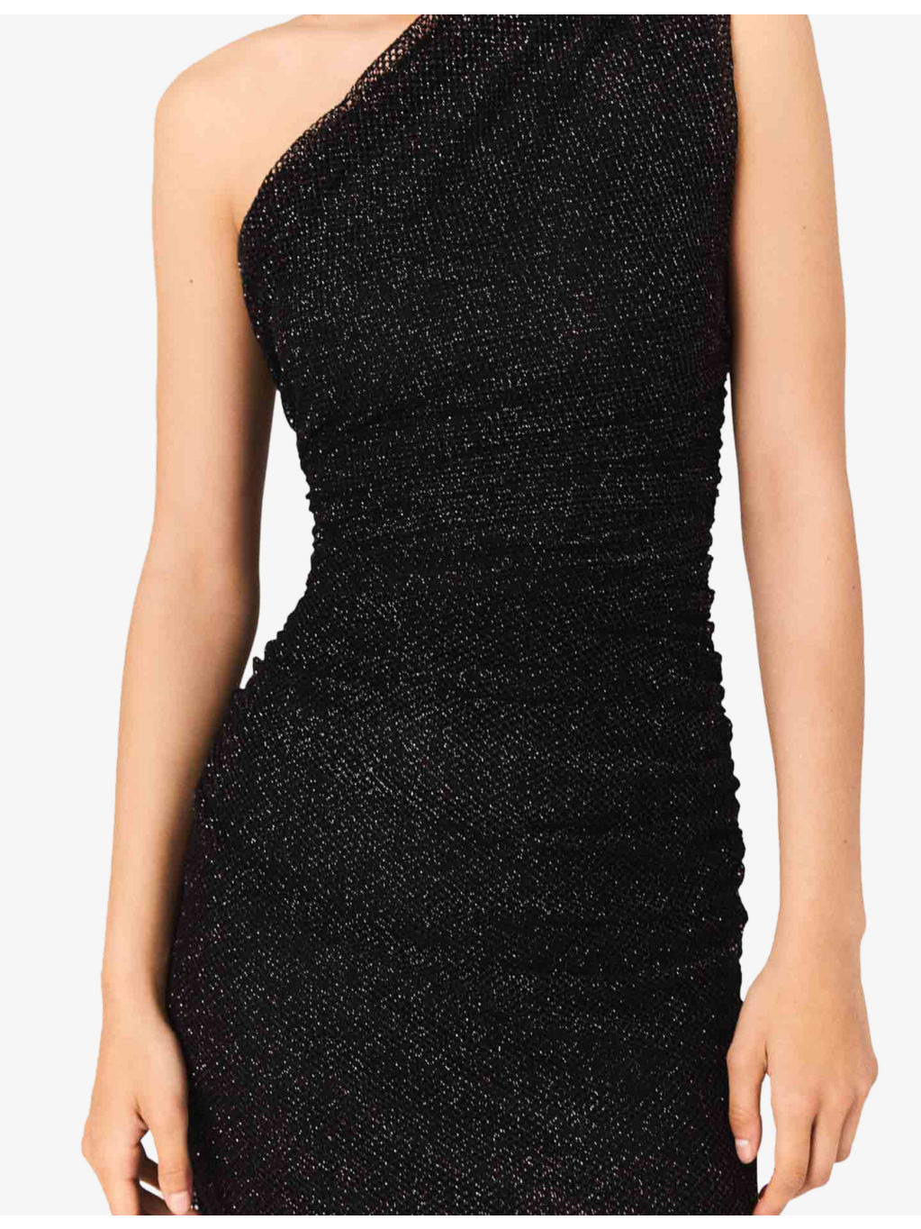 Rhinestone-Embellished Asymmetric Stretch-Knit Maxi Dress - 5