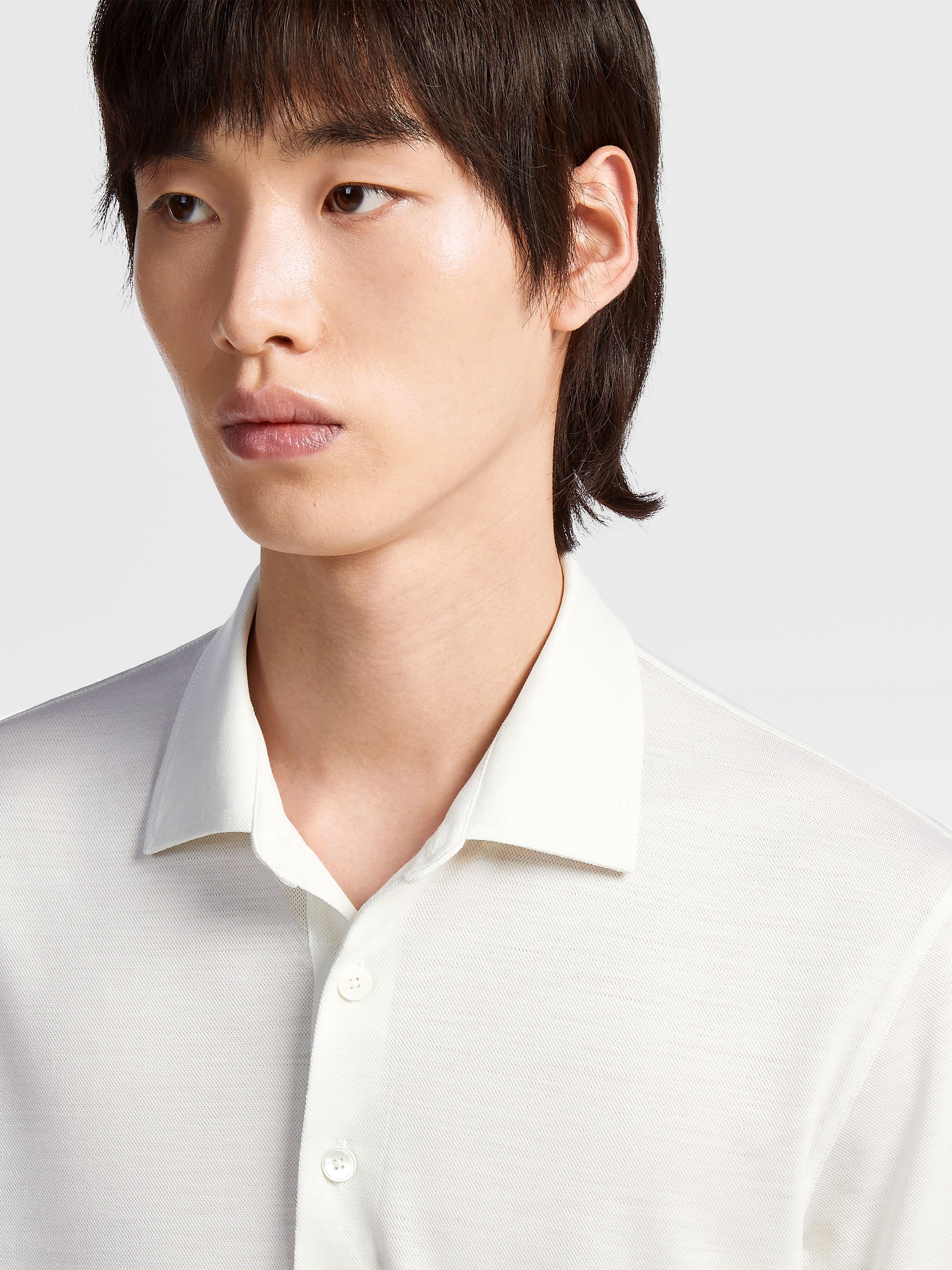WHITE HIGH PERFORMANCE™ WOOL POLO SHIRT - 4