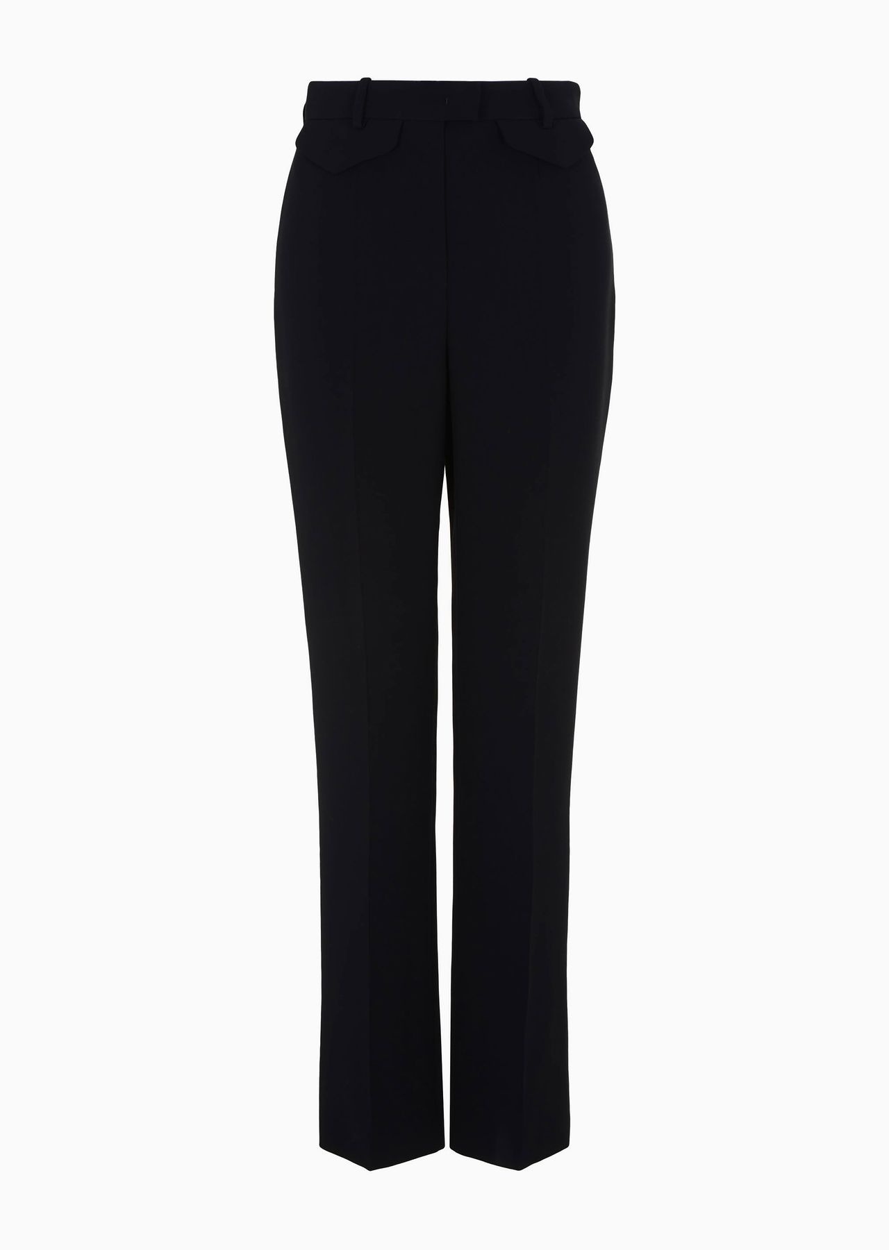 Straight-cut, silk-cady trousers - 1